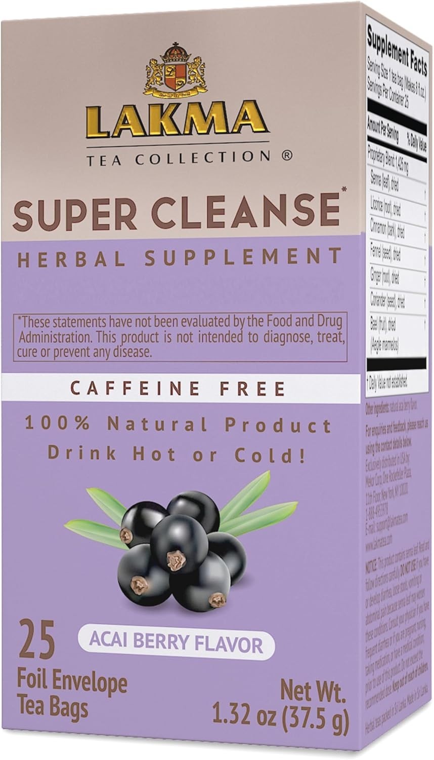 Refresh Your Digestive Health: Lakma Organic Super Cleanse Tea – 25 Bags