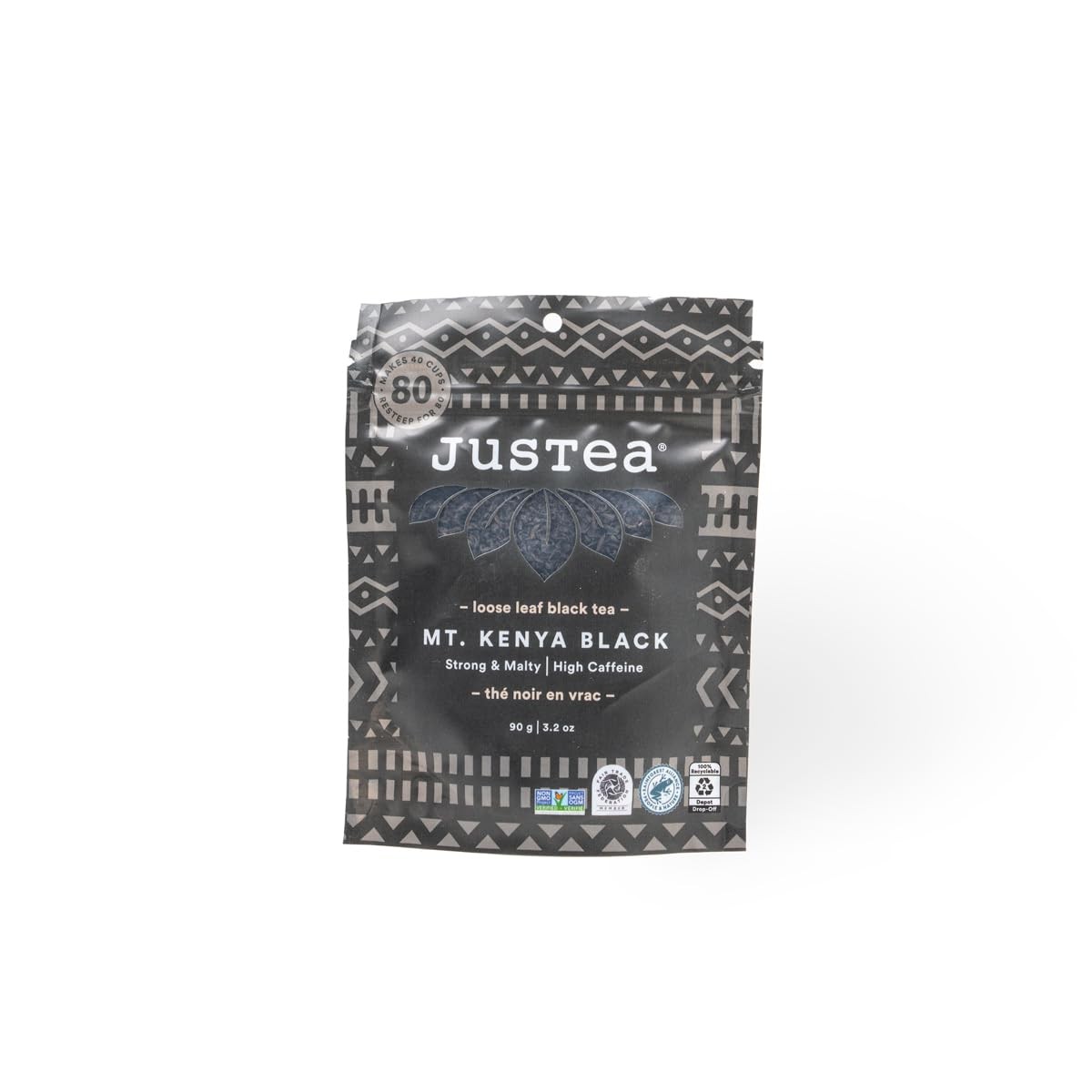 MT. KENYA Loose Leaf Black Tea 3.2oz High Caffeine Recyclable Refill Pouch