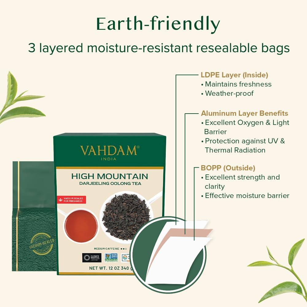 VAHDAM, High Mountain Oolong Tea Leaves From Himalayas – 340g/12oz 170 Cups H…