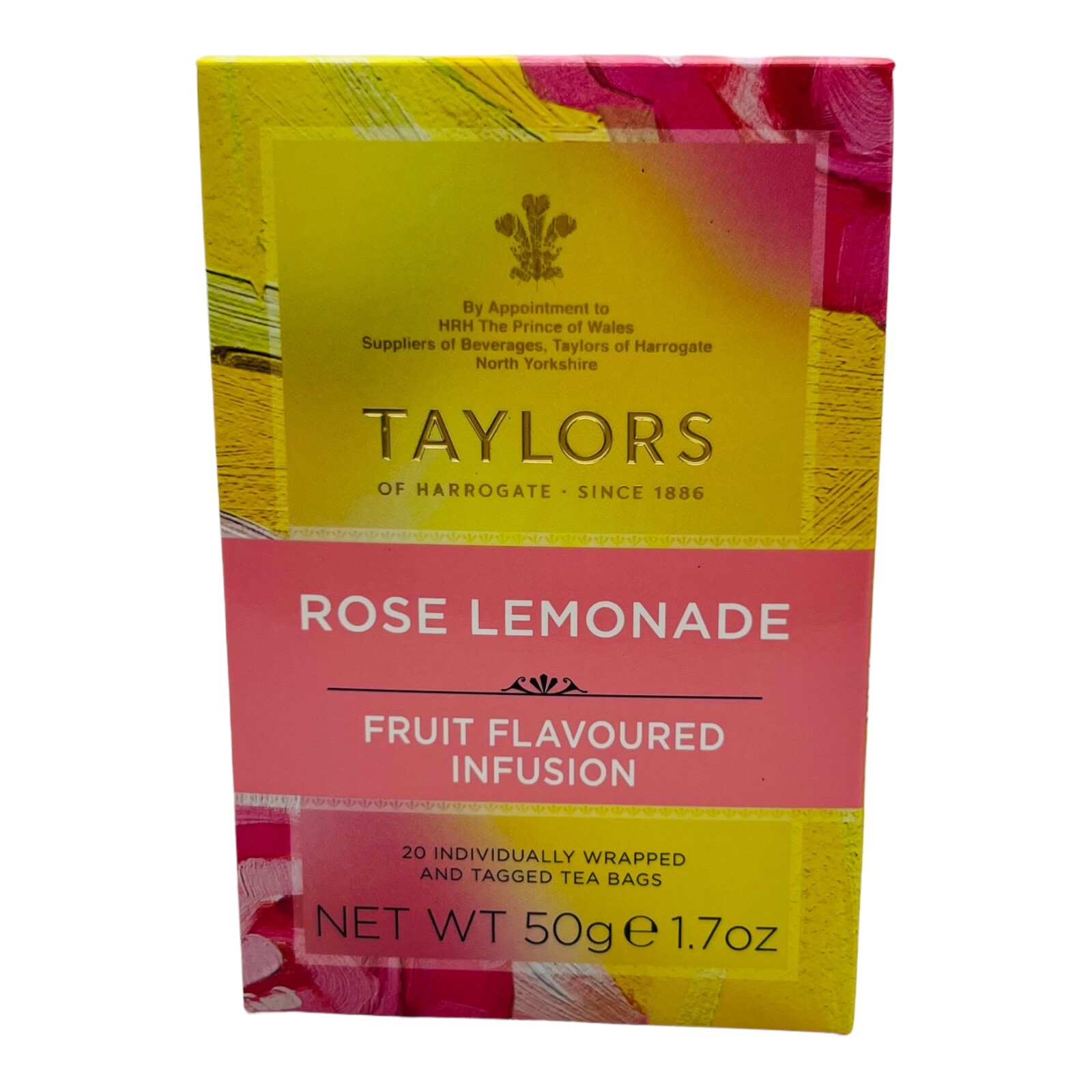 Taylors of Harrogate Rose Lemonade Tea Infusion 20 Wrapped Teabags exp 07/2025
