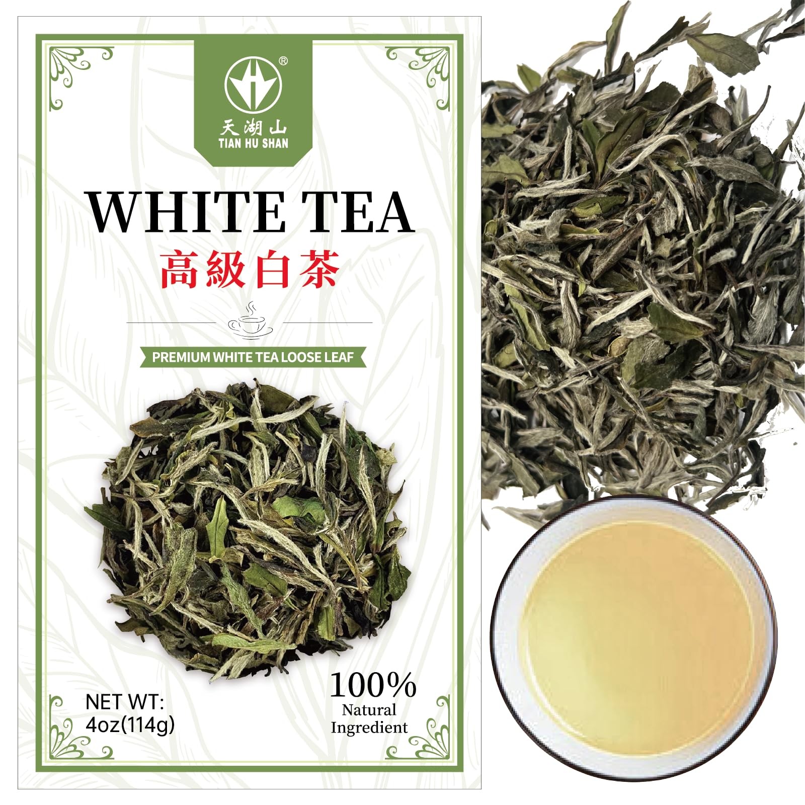 TIAN HU SHAN Premium White Tea Loose Leaf, Original Bai Mu Dan with a Light &…