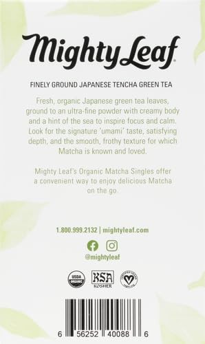 Mighty Leaf Tea, Organic Matcha Green Tea Singles – 1 Box of 12 Single Serve …