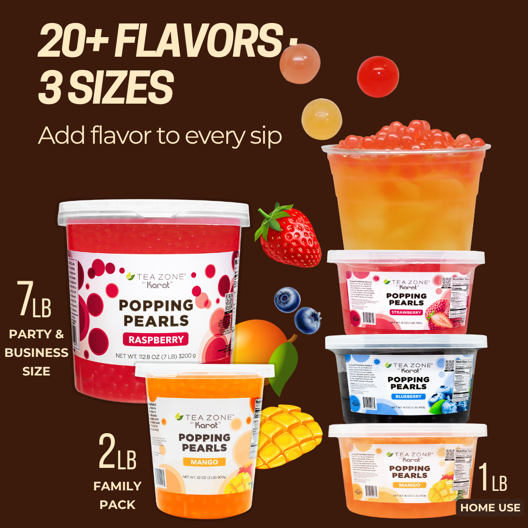 [12 Jars] Tea Zone Passion Fruit POPPING PEARLS™ (B2055, 2lbs)
