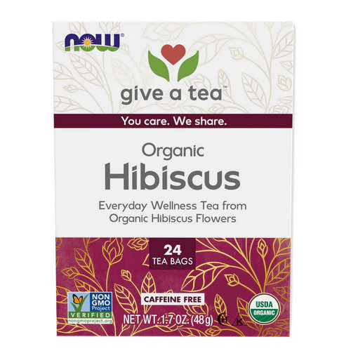 Organically Hip Hibiscus Tea 24 bags By Now Foods