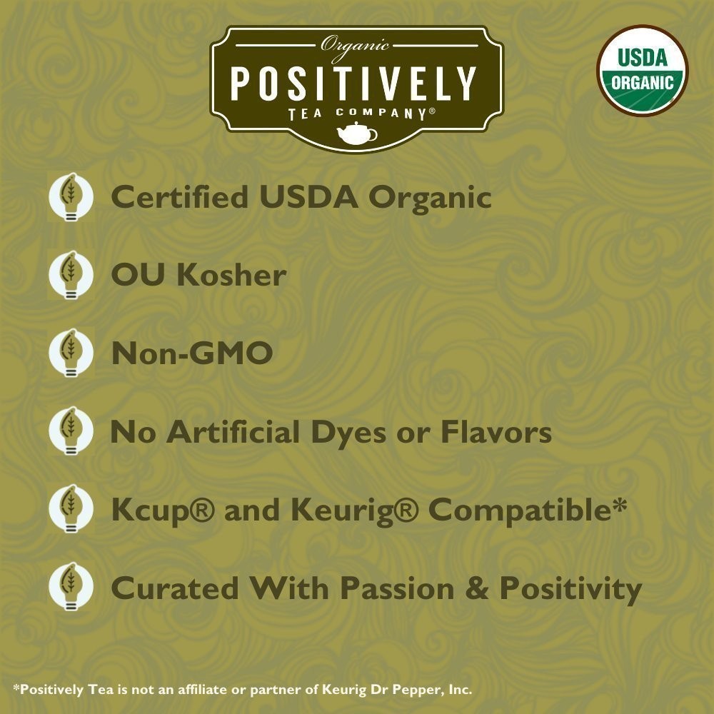 Positively Tea | Organic Flora Mate Tea | 96 Pods, Keurig Compatible