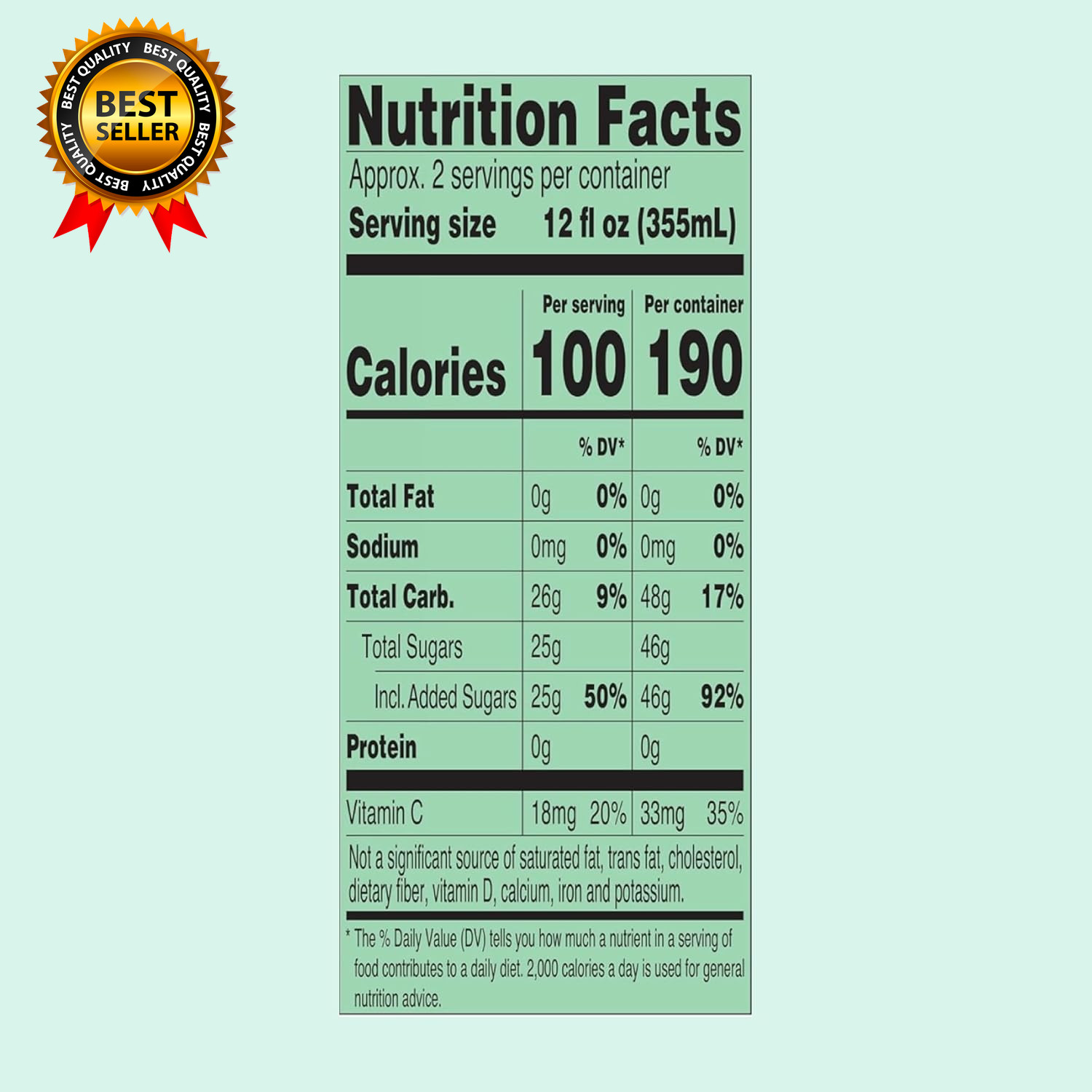 Green Tea with Ginseng and Honey Big Can 22 Fl Oz (Pack of 12)