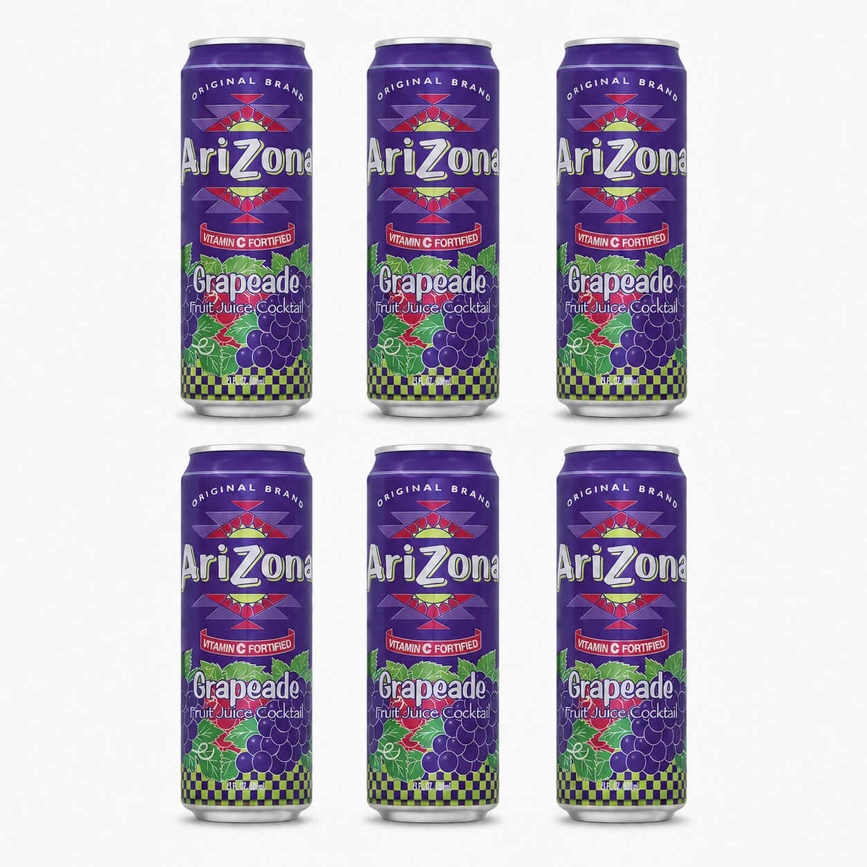 AriZona Grapeade 22 fl oz Cans 6 Pack Ready to Drink Beverage New
