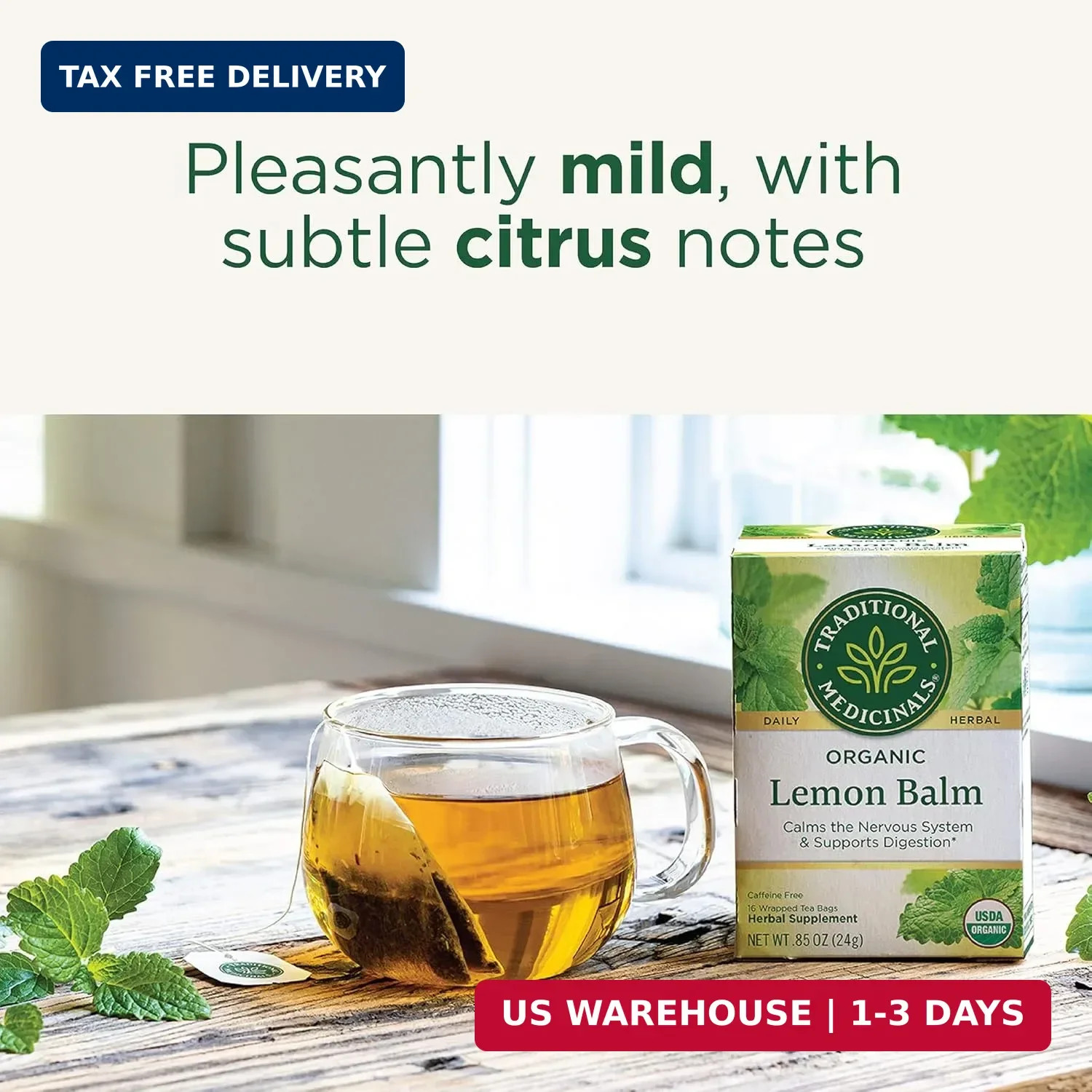 Traditional Medicinals Organic, Lemon Balm – Supports Stress Relief & Digestive
