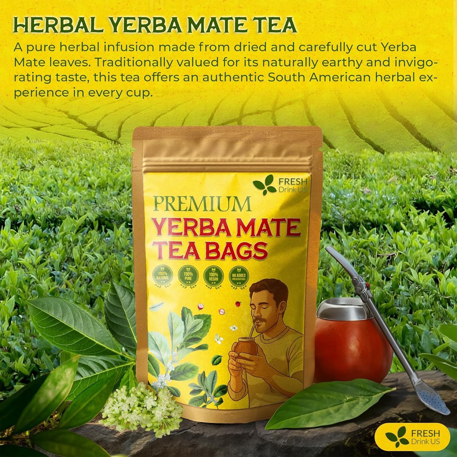 , Yerba Mate Tea Bags | 120 Tea Bags | Traditional South American Herbal Tea …