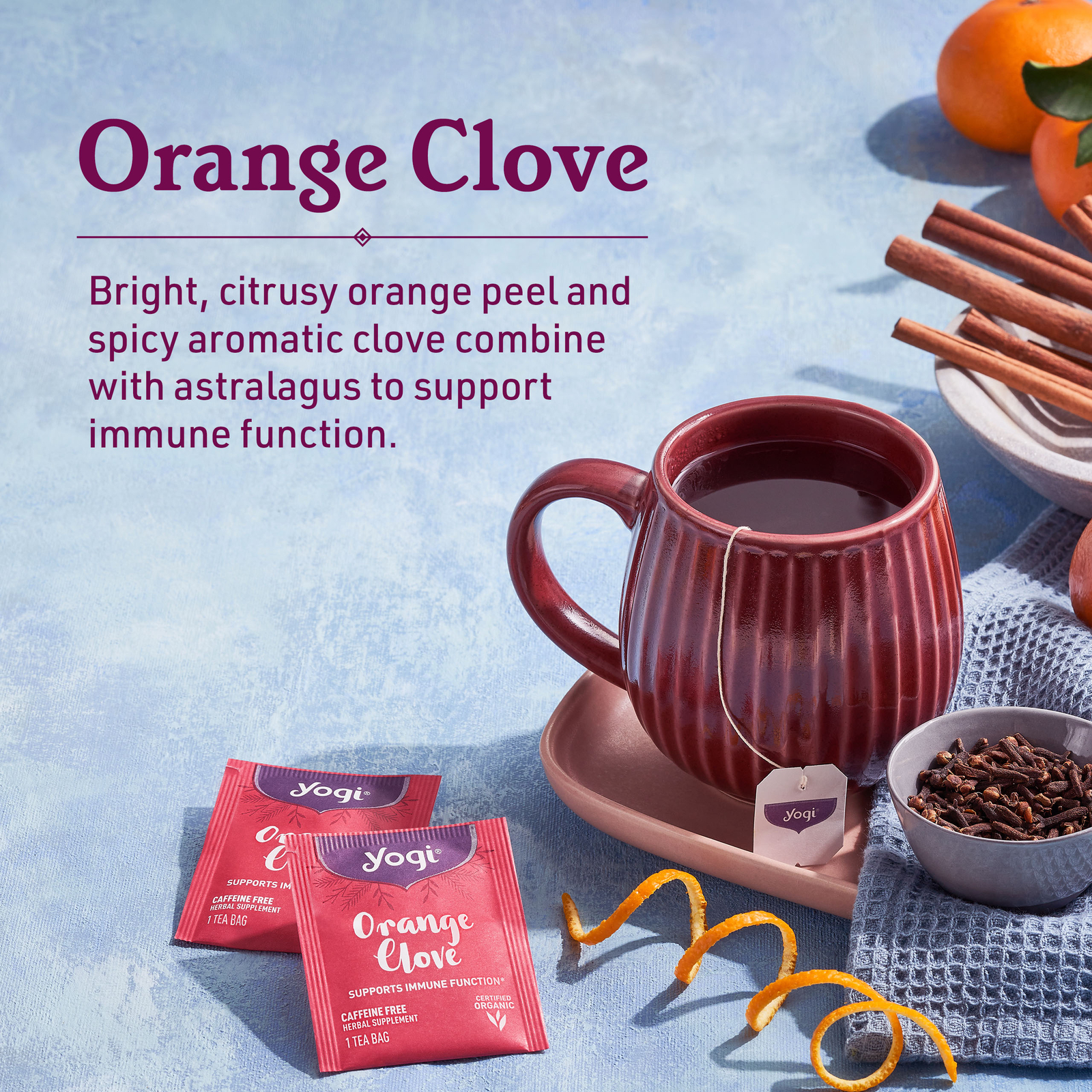 Yogi Tea – Orange Clove Tea (4 Pack) Caffeine Free – 64 Organic Herbal Tea Bags