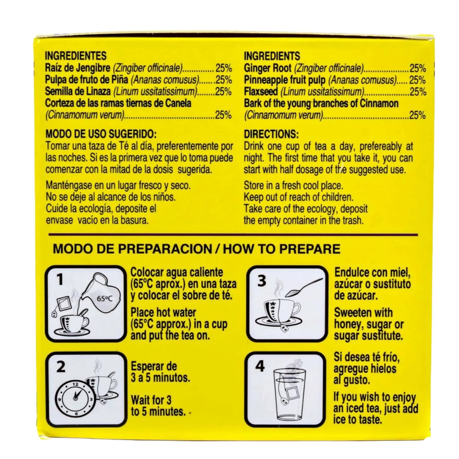 TEA Formula Mejorada Chupa Grasa 30 Count Pack 2 Natural Weight Loss Tea