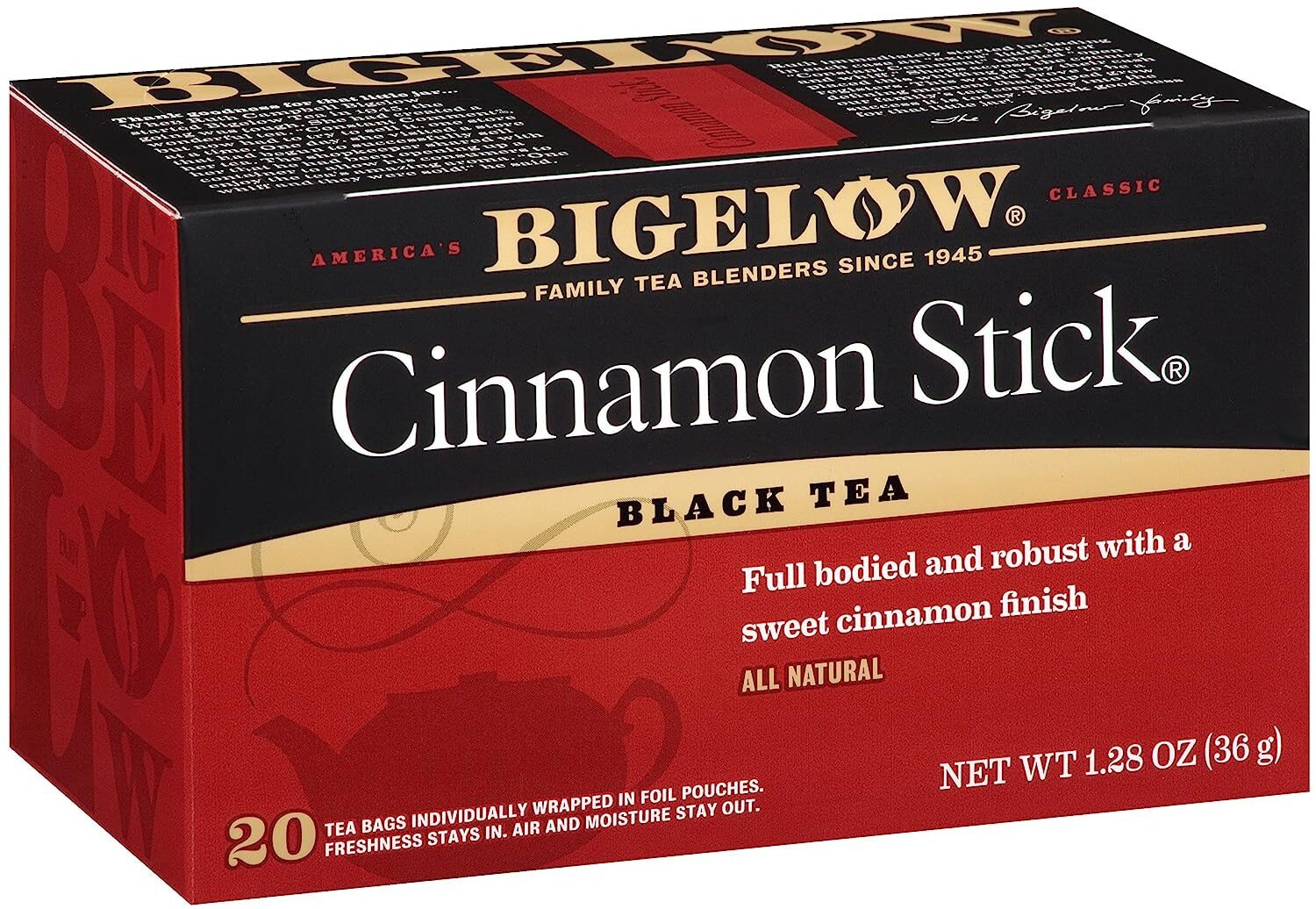 Bigelow Cinnamon Stick Black Tea – 20 bags