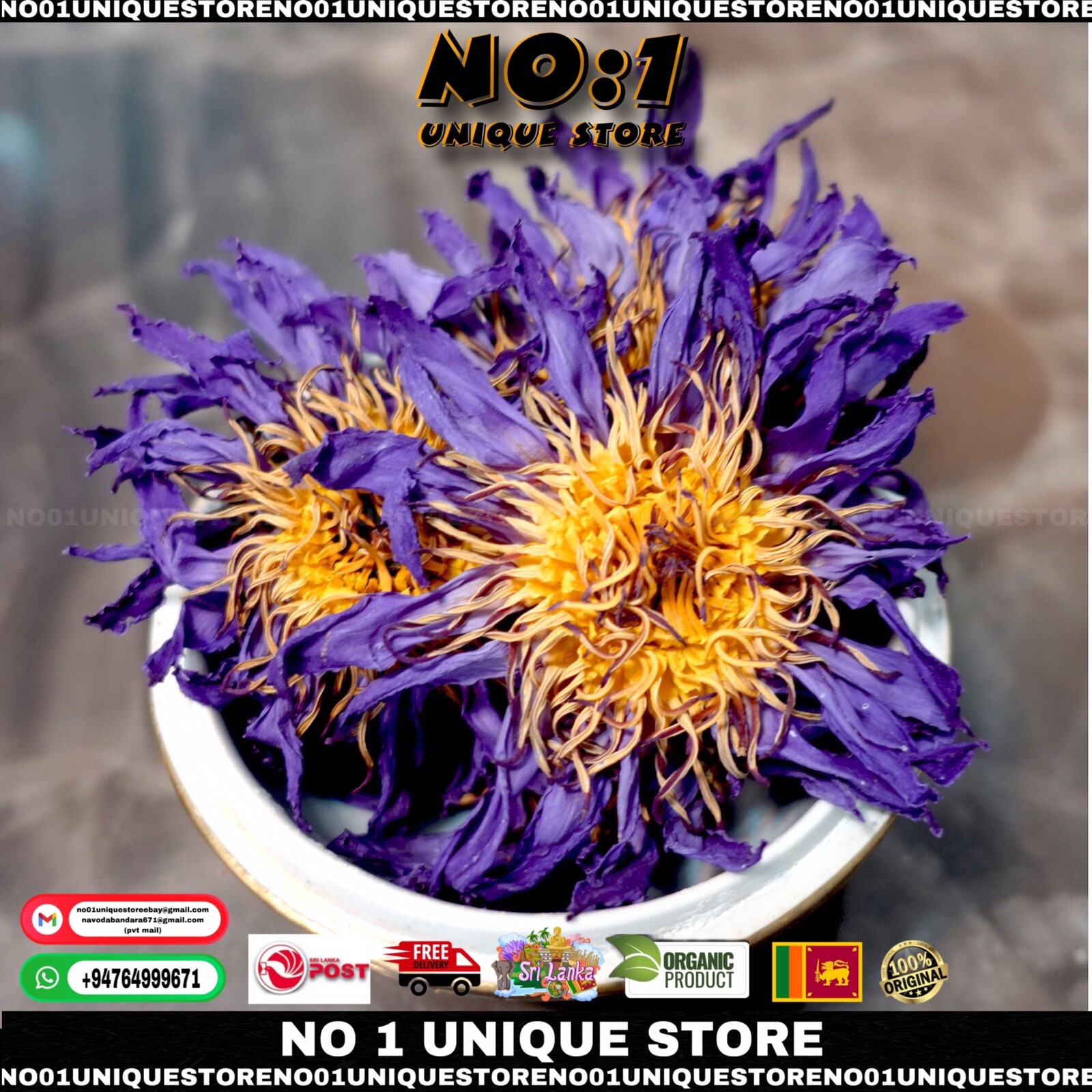 90g Organic Dried Blue Lotus Whole Flower For Herbal Tea Nymphaea Caerulea New