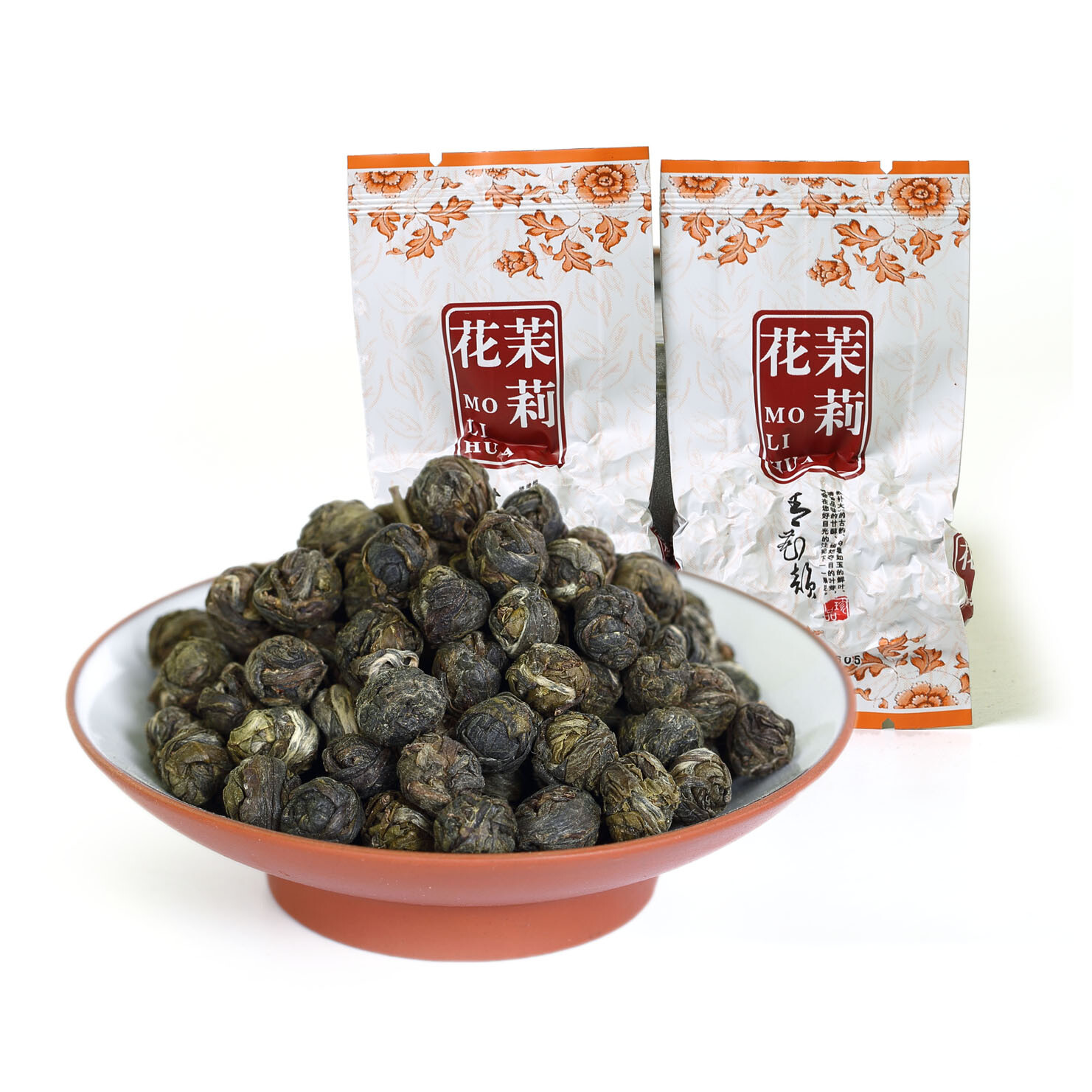 GOARTEA 10Pcs*8g Premium Jasmine Dragon Pearl Loose Leaf Chinese Green Tea Ball