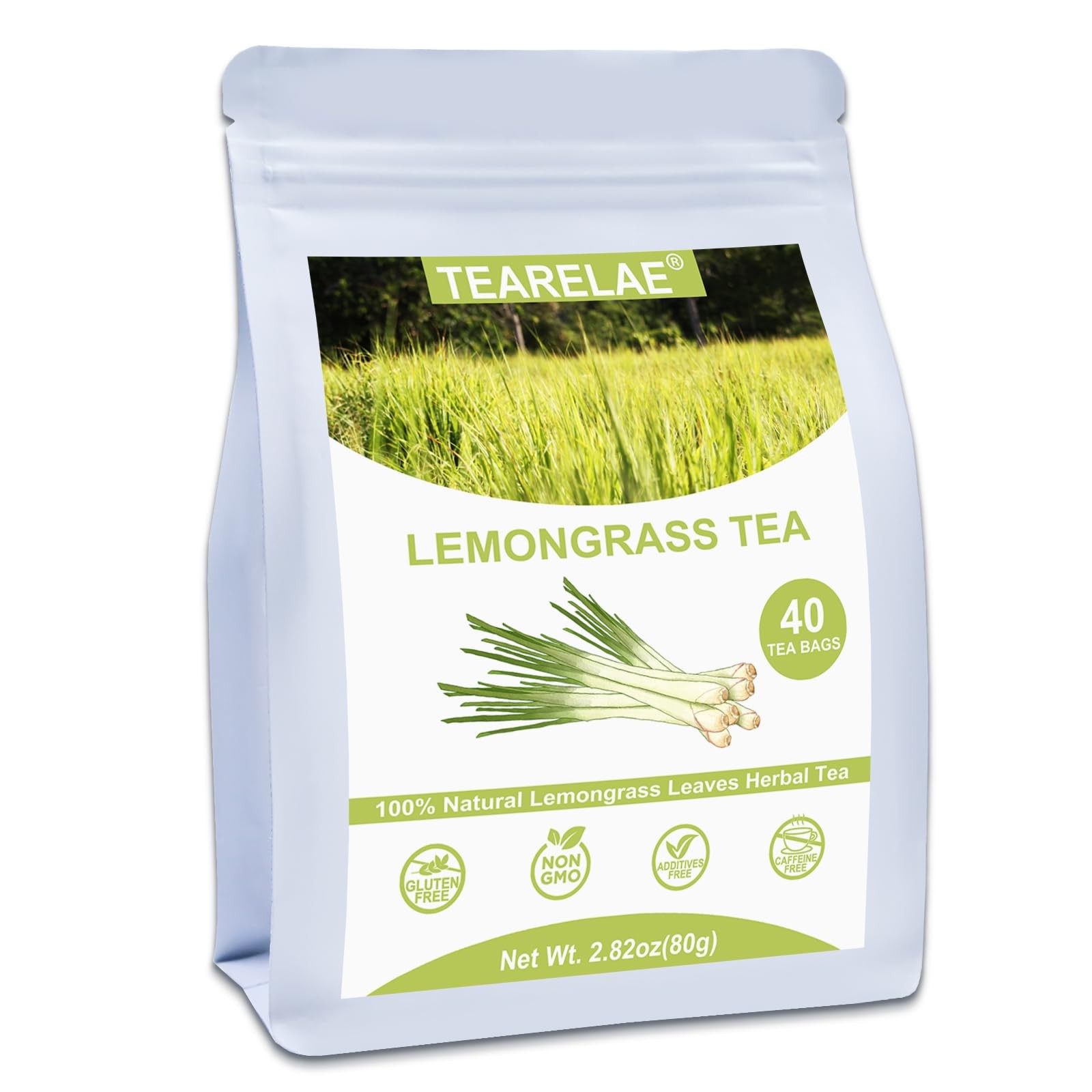 – Lemongrass Tea Bags, 40 Count – Premium Natural Lemon Grass Herbal Tea Bags…