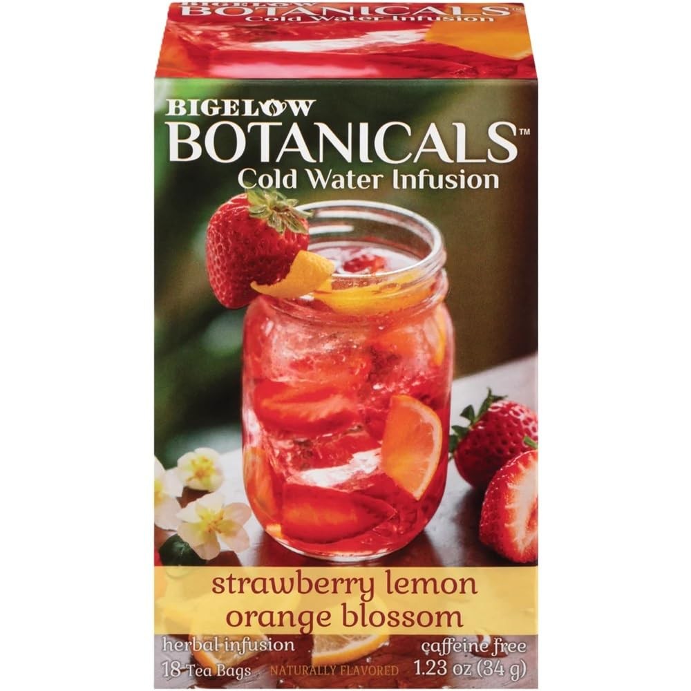 Bigelow Botanicals Cold Water Infusion Strawberry Lemon Orange Blossom Tea Ba…