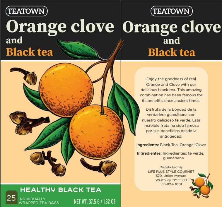 Premium Single Origin Orange Clove Spice Black Ceylon Tea Bags 25 Count…