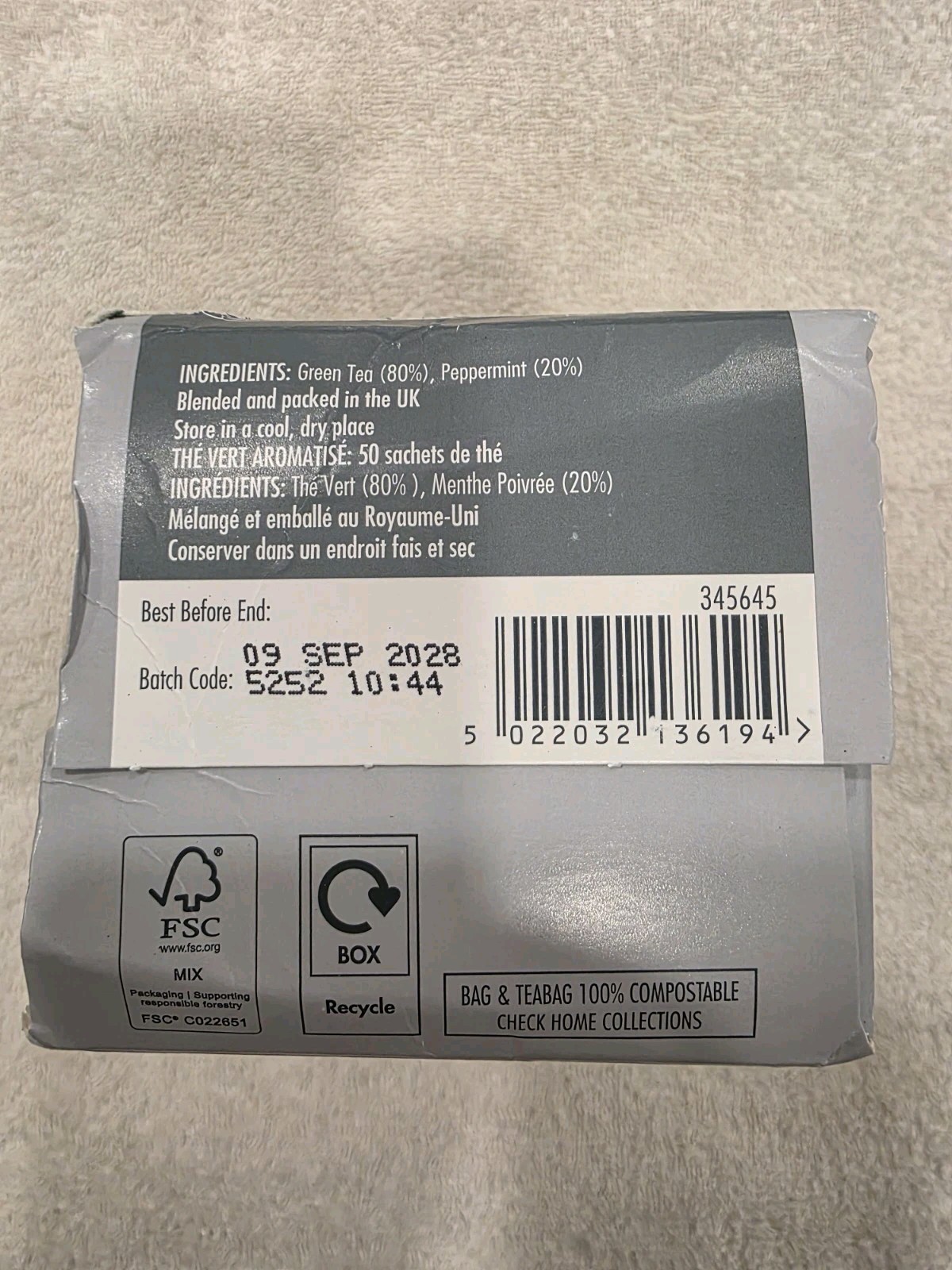 Whittard Marrakech Mint 50 Traditional Teabags Exp 9.9.2028