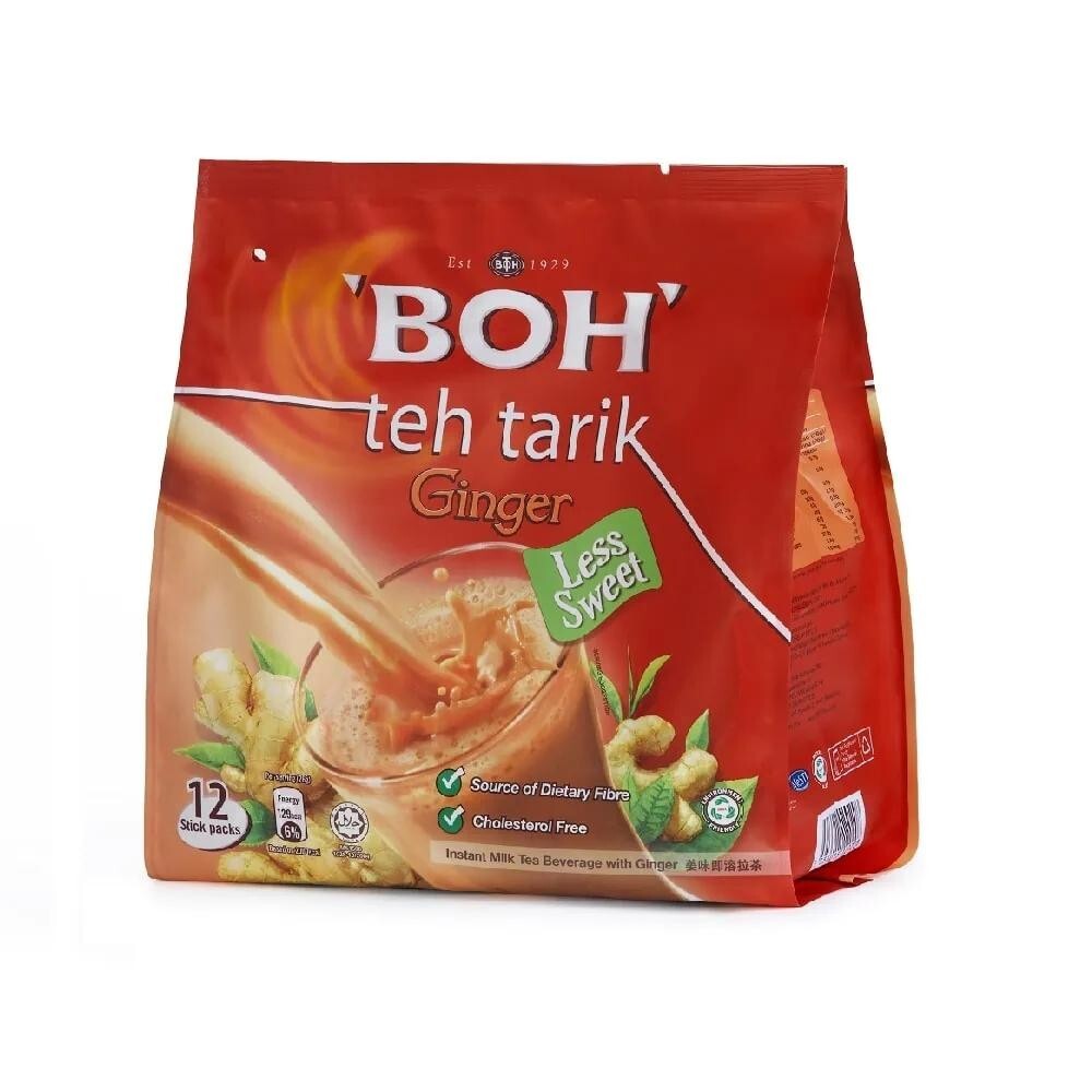8x BOH Teh Tarik INSTANT GINGER MILK TEA Less Sweet Drink (12’s x 26g) FREE SHIP