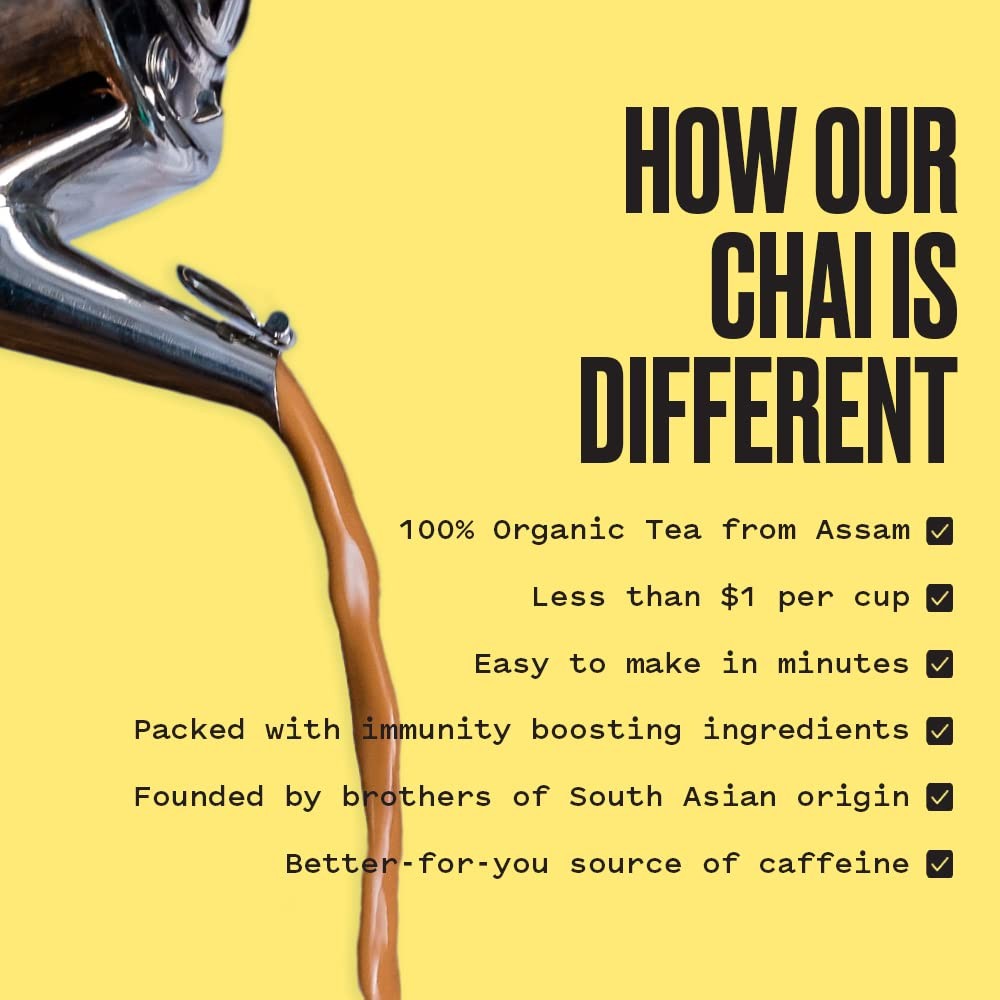 Kolkata Chai Signature Masala Chai mix, 100% Organic Black Tea, Makes 20 cups…