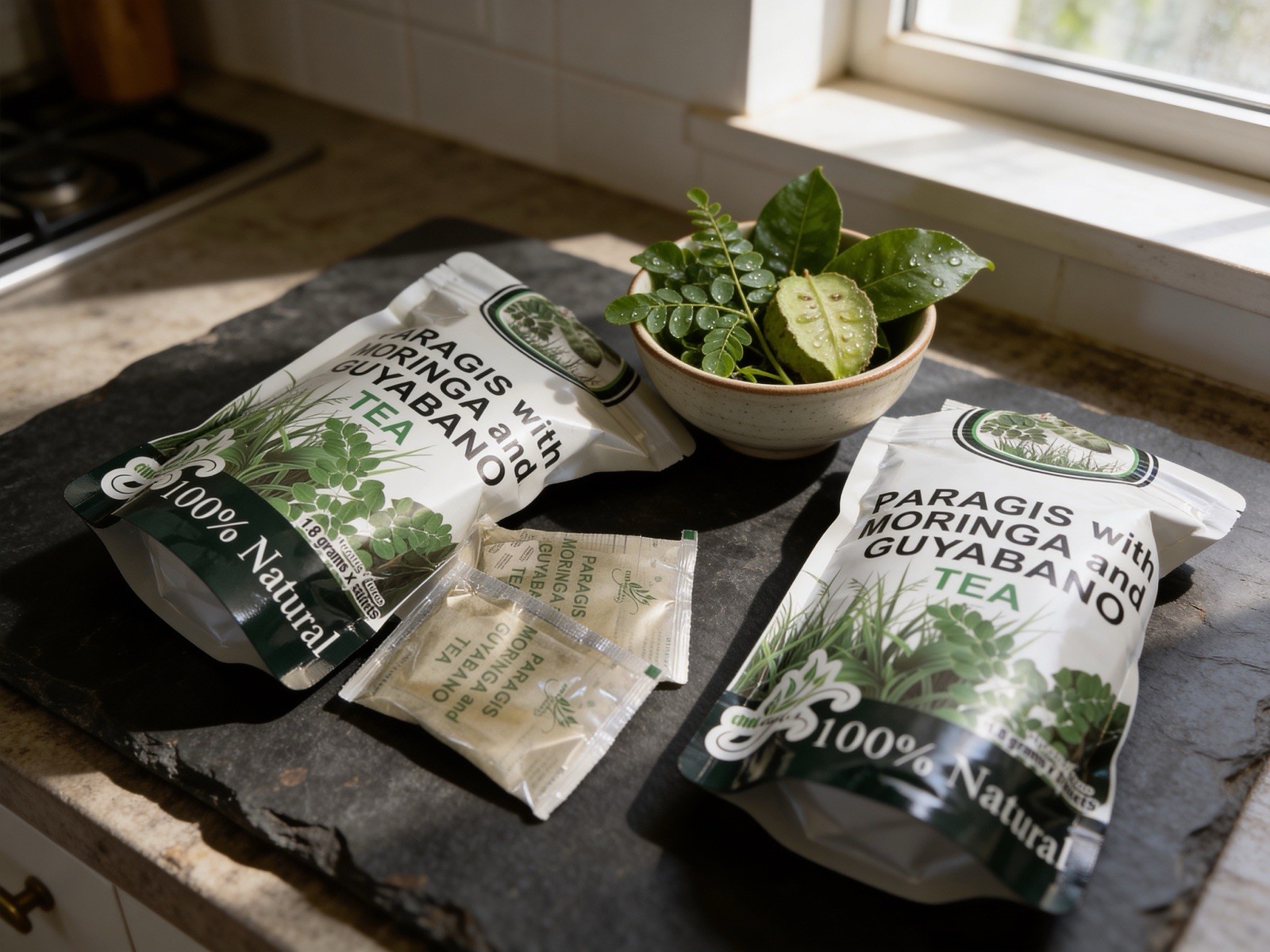 Chef Ayb’s Paragis Moringa Guyabano Herbal Tea, Bagged, 100% Natural