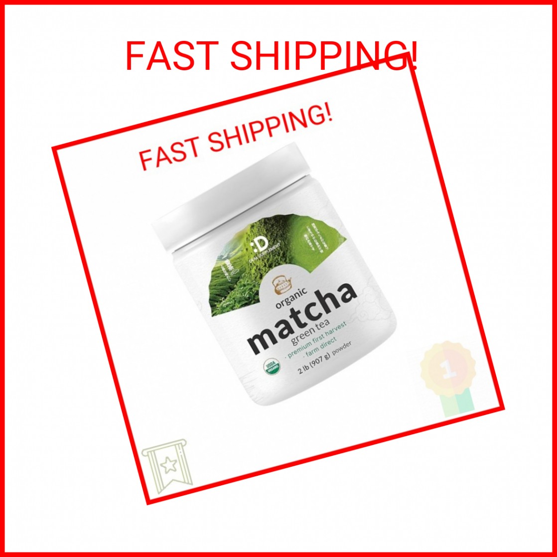 Organic Matcha Green Tea Powder, 2 lb (907g) | First Harvest, Culinary Grade | J