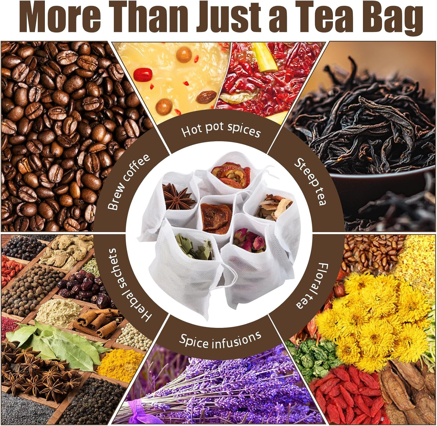 300 PCS Disposable Tea Bags for Loose Leaf Tea, Empty Tea Filter Bags