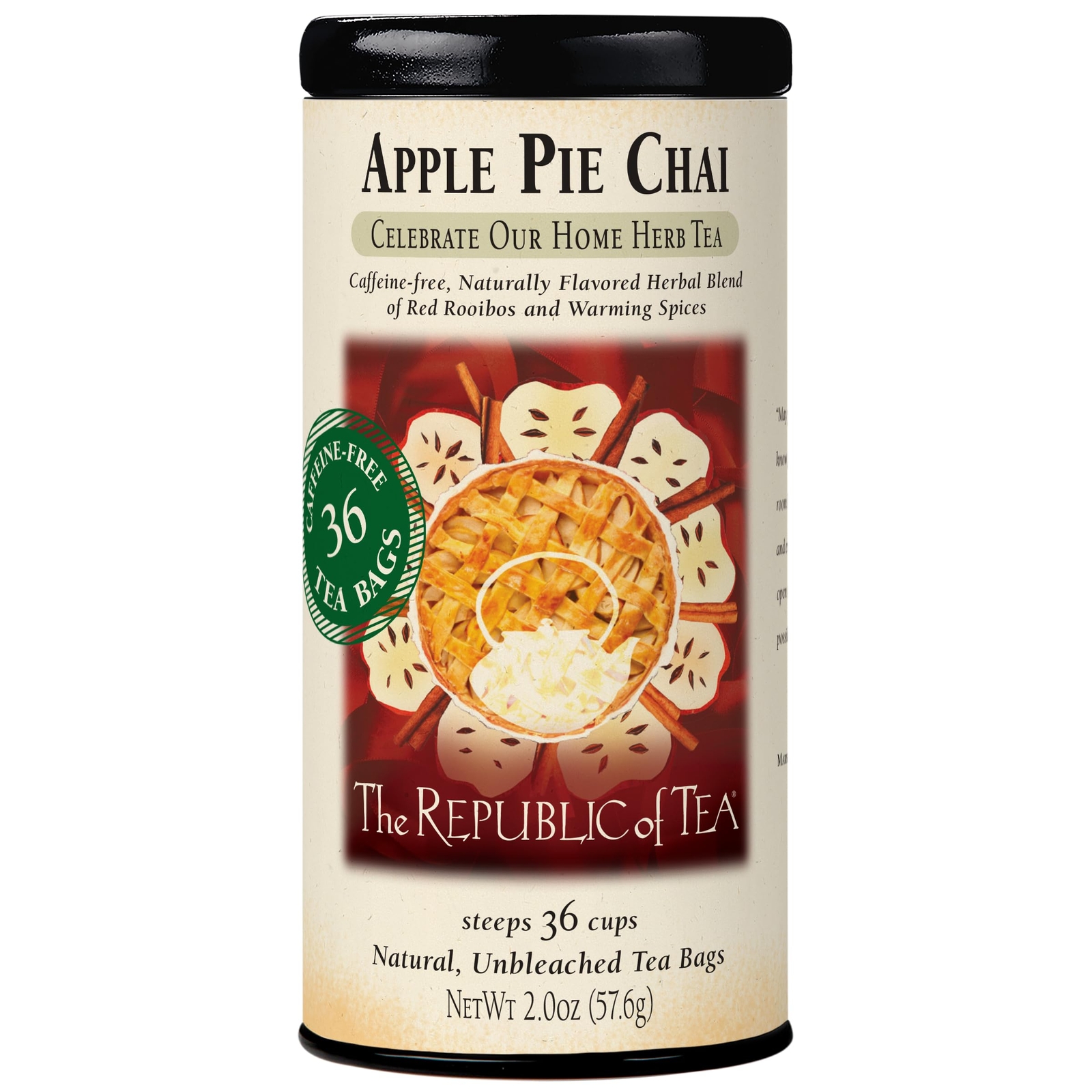 Caffeine Free Herbal Tea Blend with Cinnamon Apple Clove Nutmeg 36 Count
