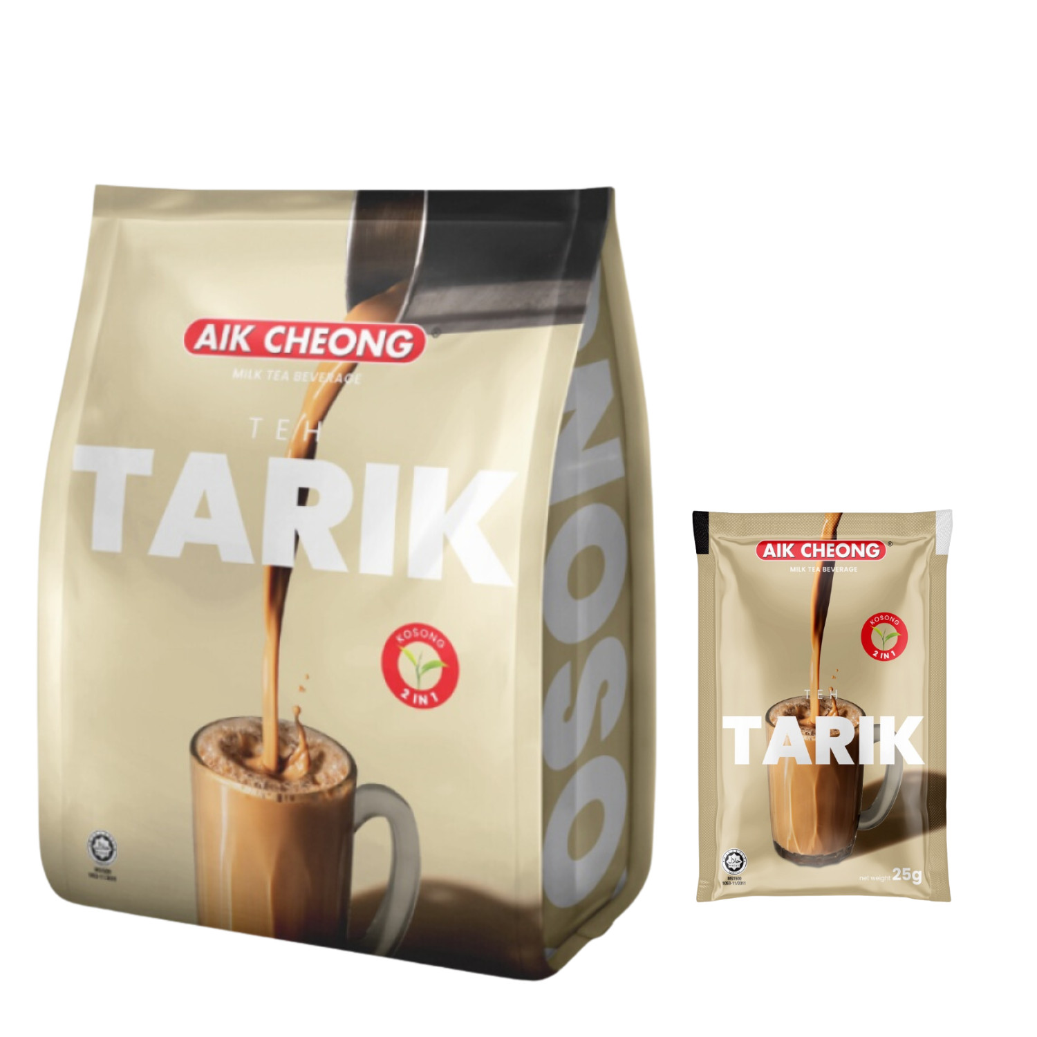 Instant Tea Aik Cheong 2-In-1 Teh Tarik Kosong No Sugar (25gm x 12s x 6pack)