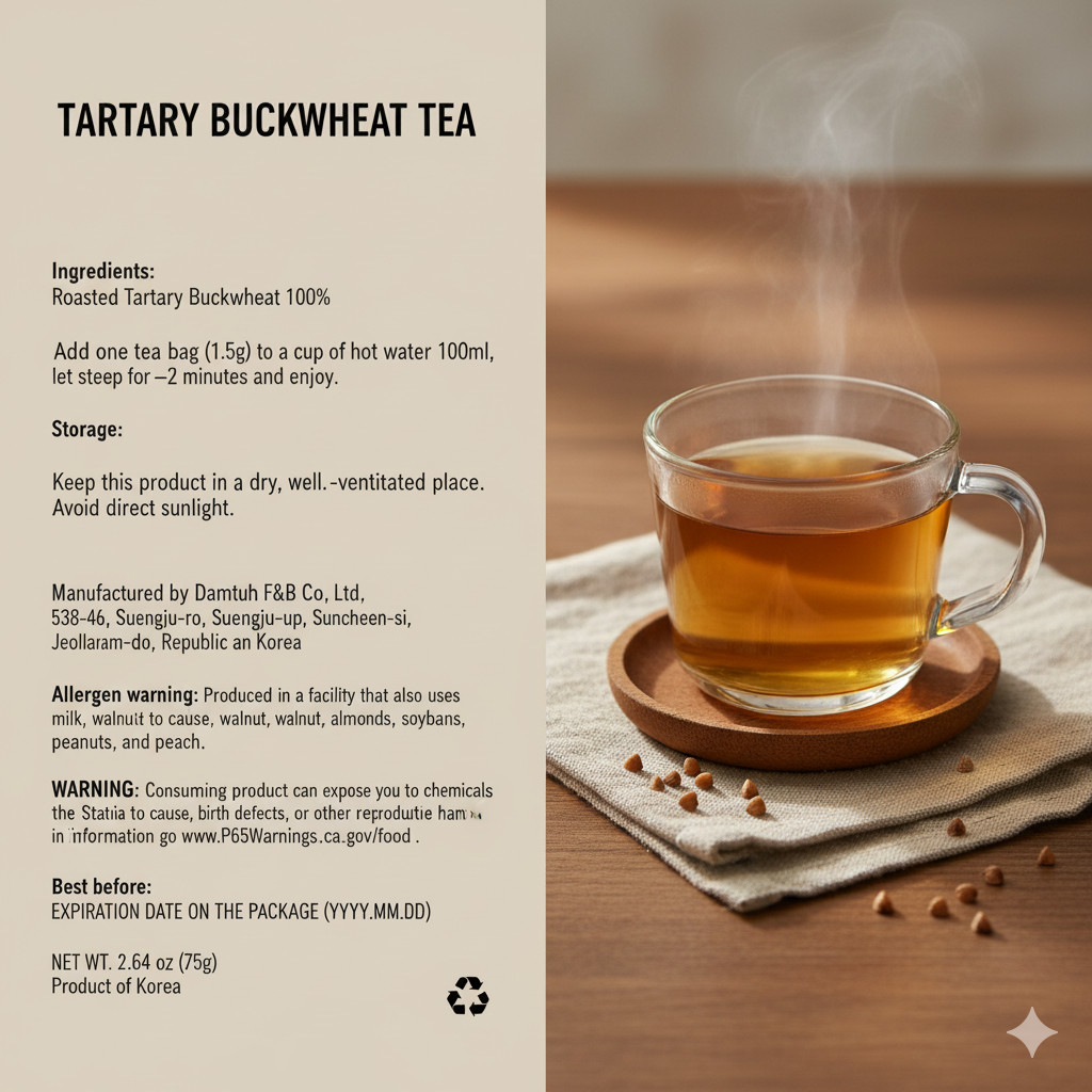 Damtuh Tartary Buckwheat Tea 담터 메밀차 – Roasted Korean Herbal Tea Bags