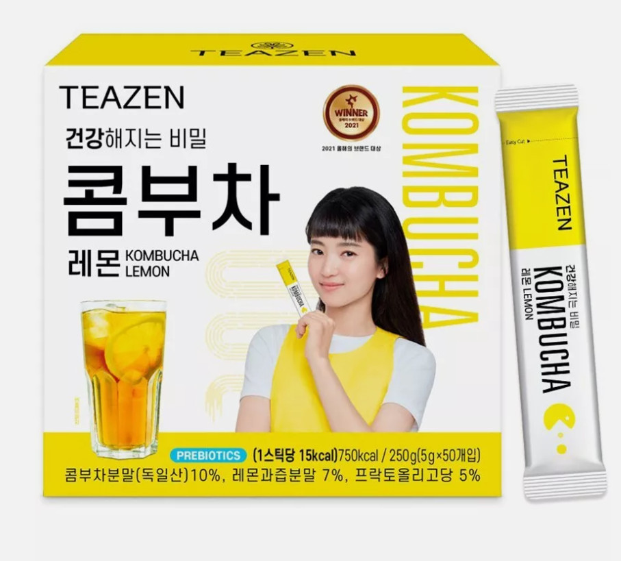 TEAZEN Kombucha Tea Drink Mix Lemon 5g X 10 / 30 / 50 sticks / K-Food
