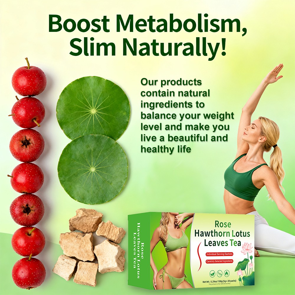 Rose Hawthorn Lotus Leaves Tea Management Healthy Body Shape 5g Per Pack