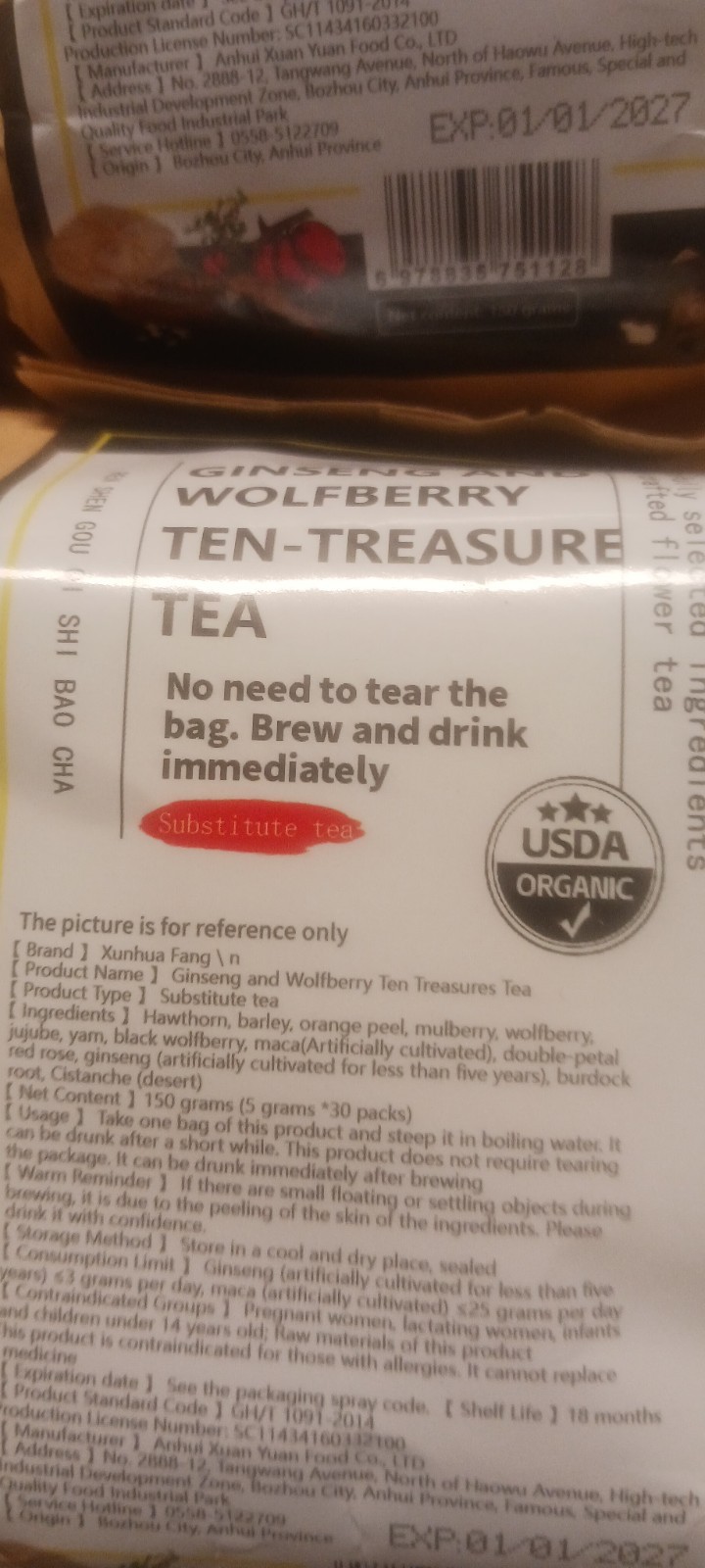 Ginseng and wolfberry tea Maca Mulberry Men and Women Kidney Detox Liver Tea