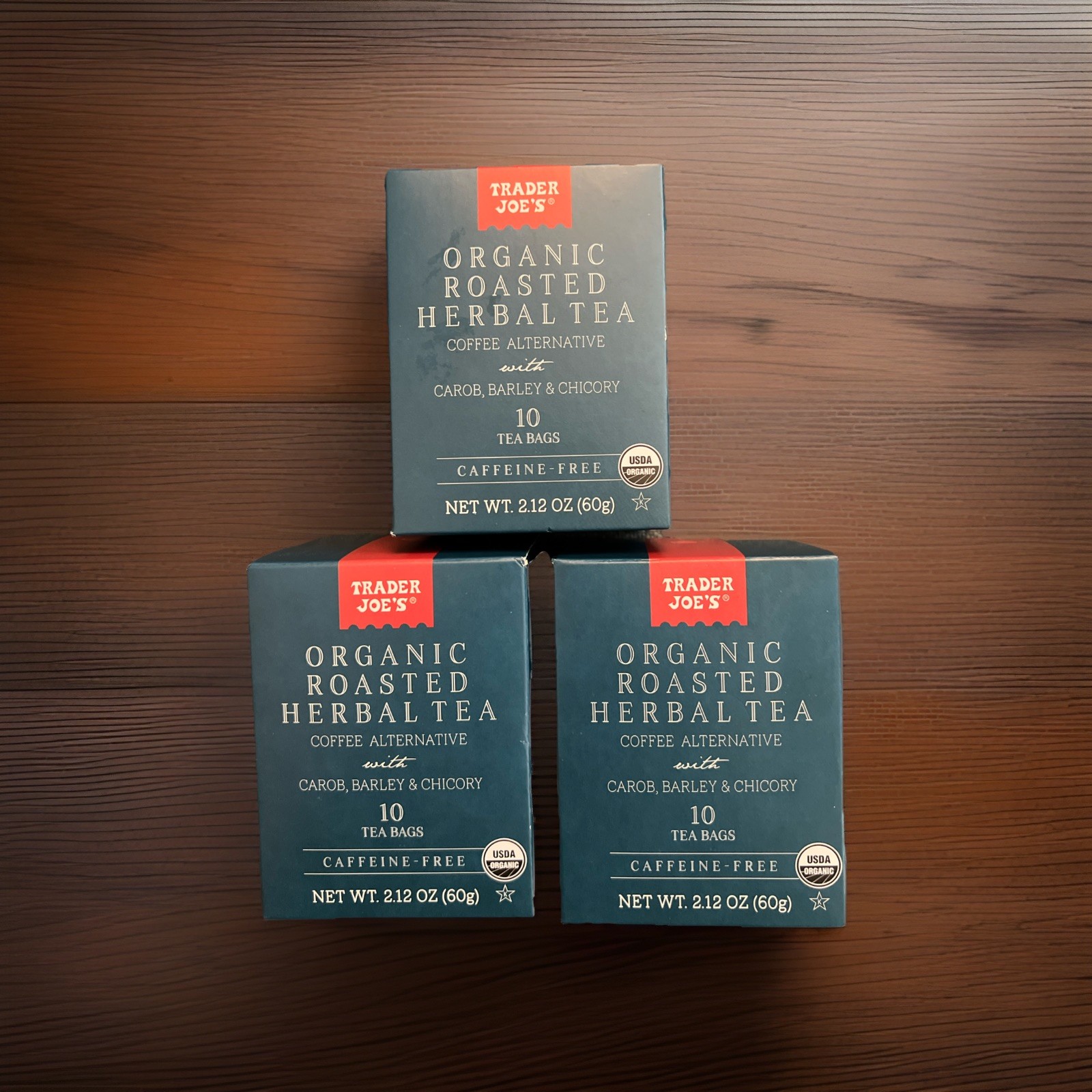 Trader Joe’s Organic Roasted Herbal Tea 10 Bags/3 Boxes Vegan Coffee Alternative