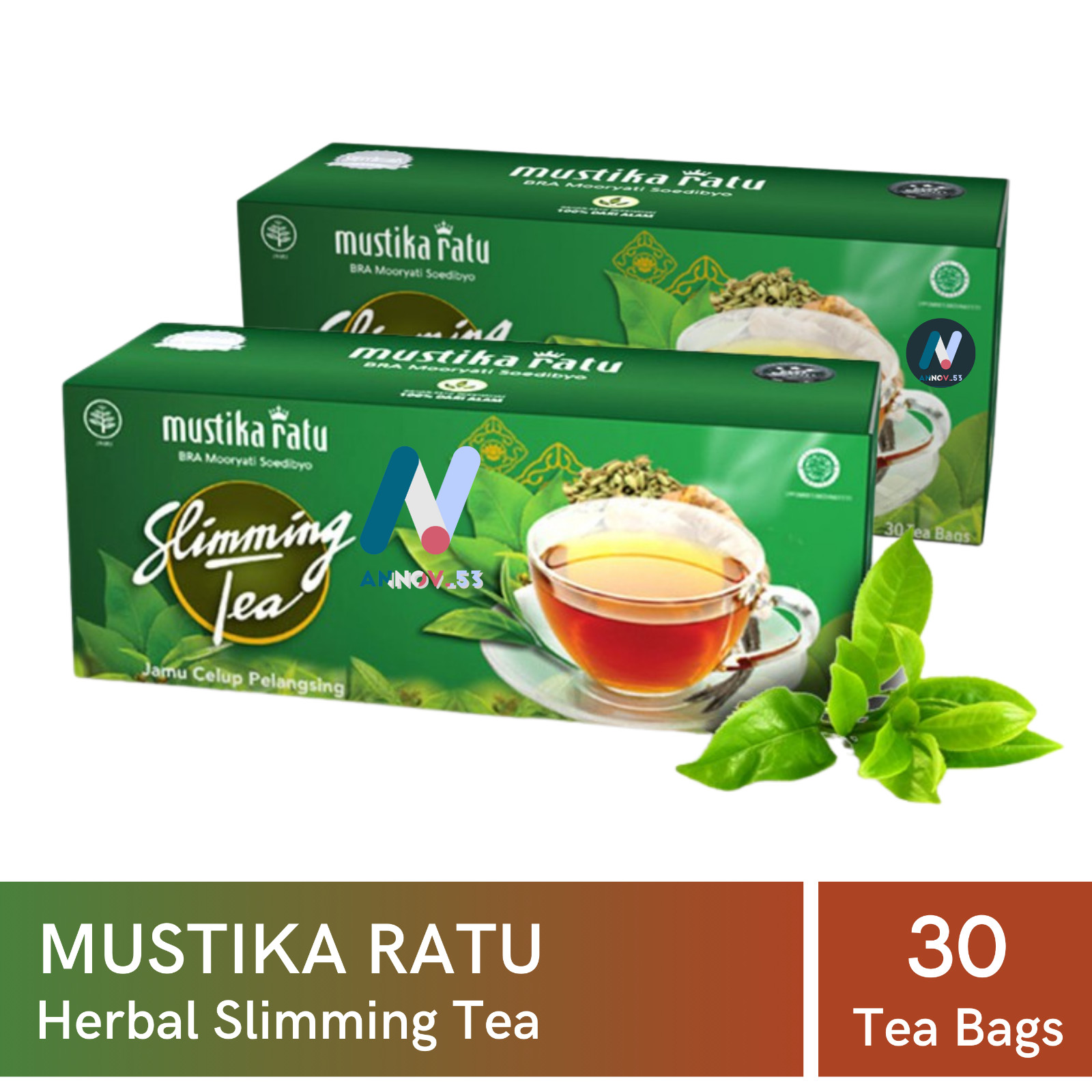 MUSTIKA RATU Slim Herbal Green Tea Antioxidant Weight Loss Diet Fat Burner 2Pax