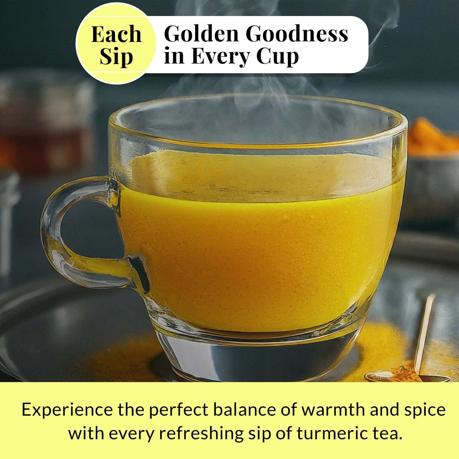Organic Turmeric Herbal Tea Blend, Tumeric Tea, Te de Curcuma , 75 Tea Bags