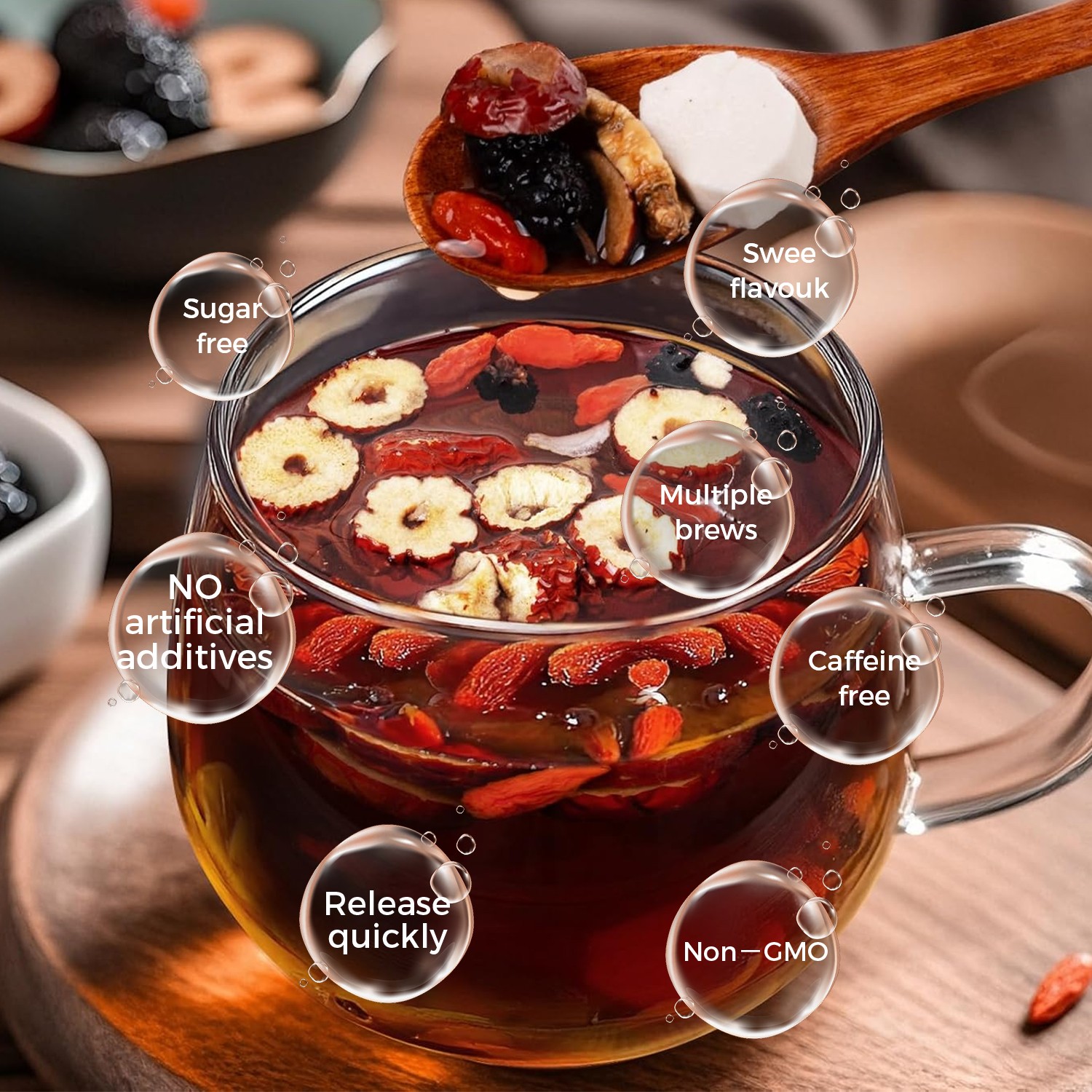 30/60 Bags Chrysanthemum Cassia Seed Tea,Healthy Herbal Tea for Eye Care & Liver