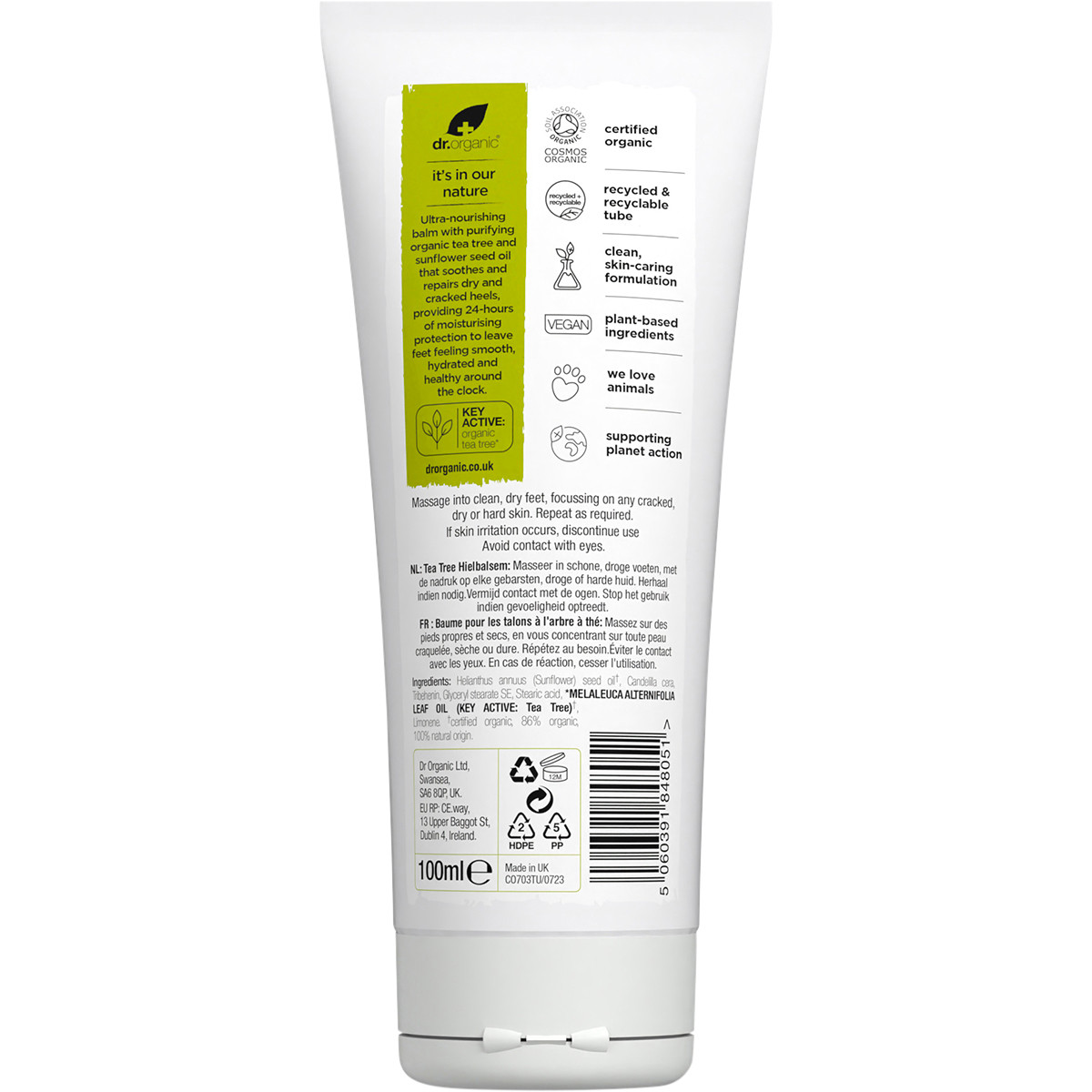 Dr Organic Tea Tree Heel Balm 100ml