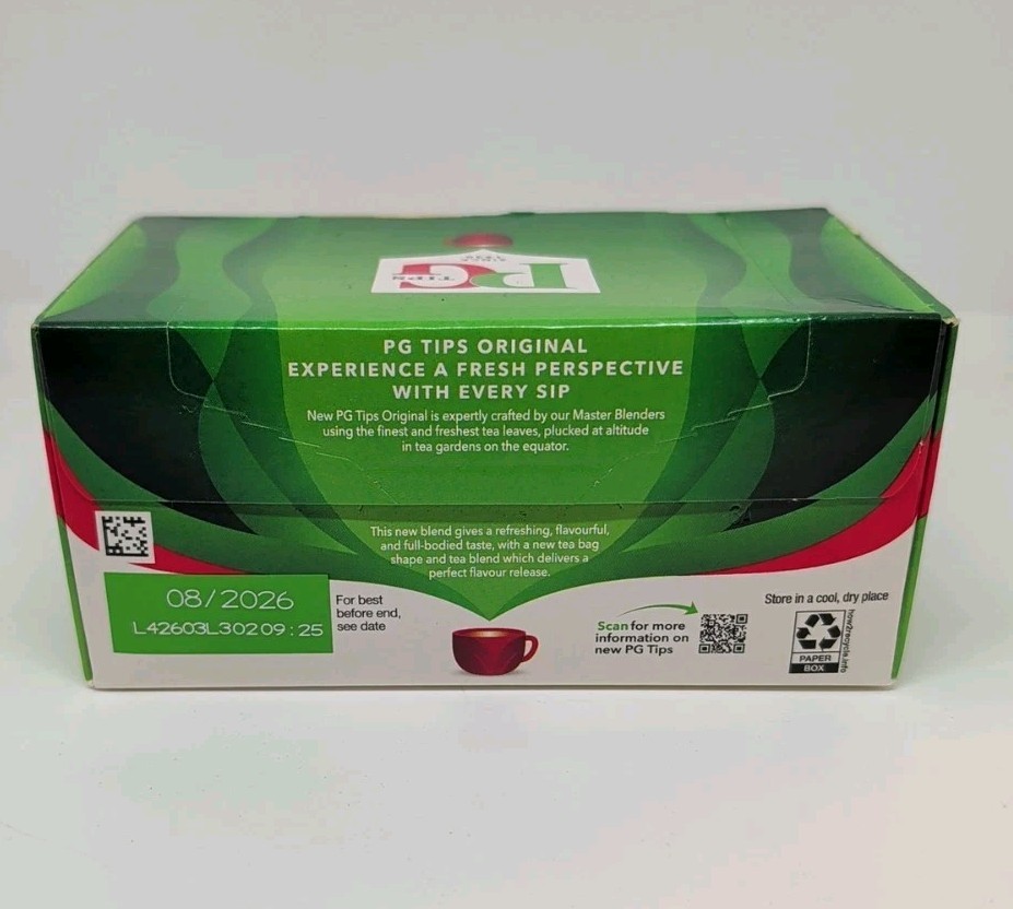 Experience PG Tips Black Tea, 40 Count Non-Pyramid Bags for Tea Lovers