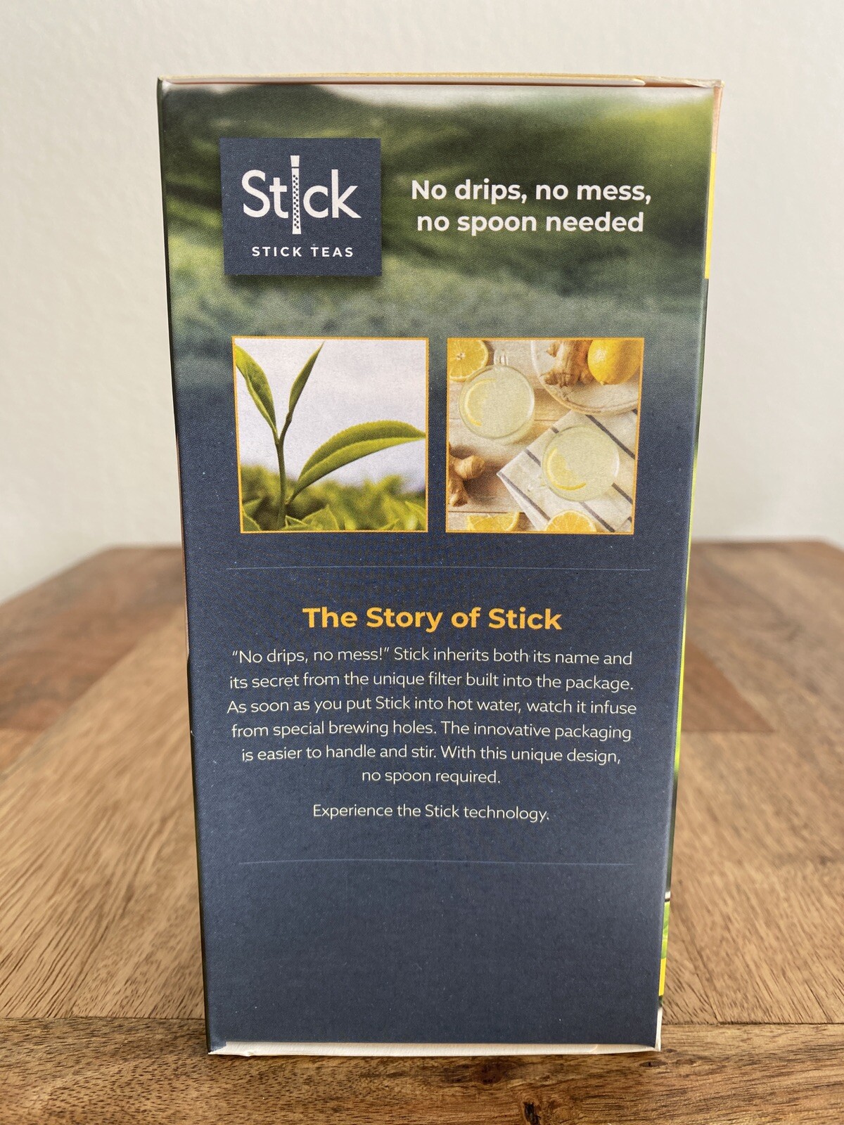 STICK TEAS LEMON GINGER TEA BEVERAGE 20 STICKS CAFFEINE FREE NEW BOX CITRONELLA
