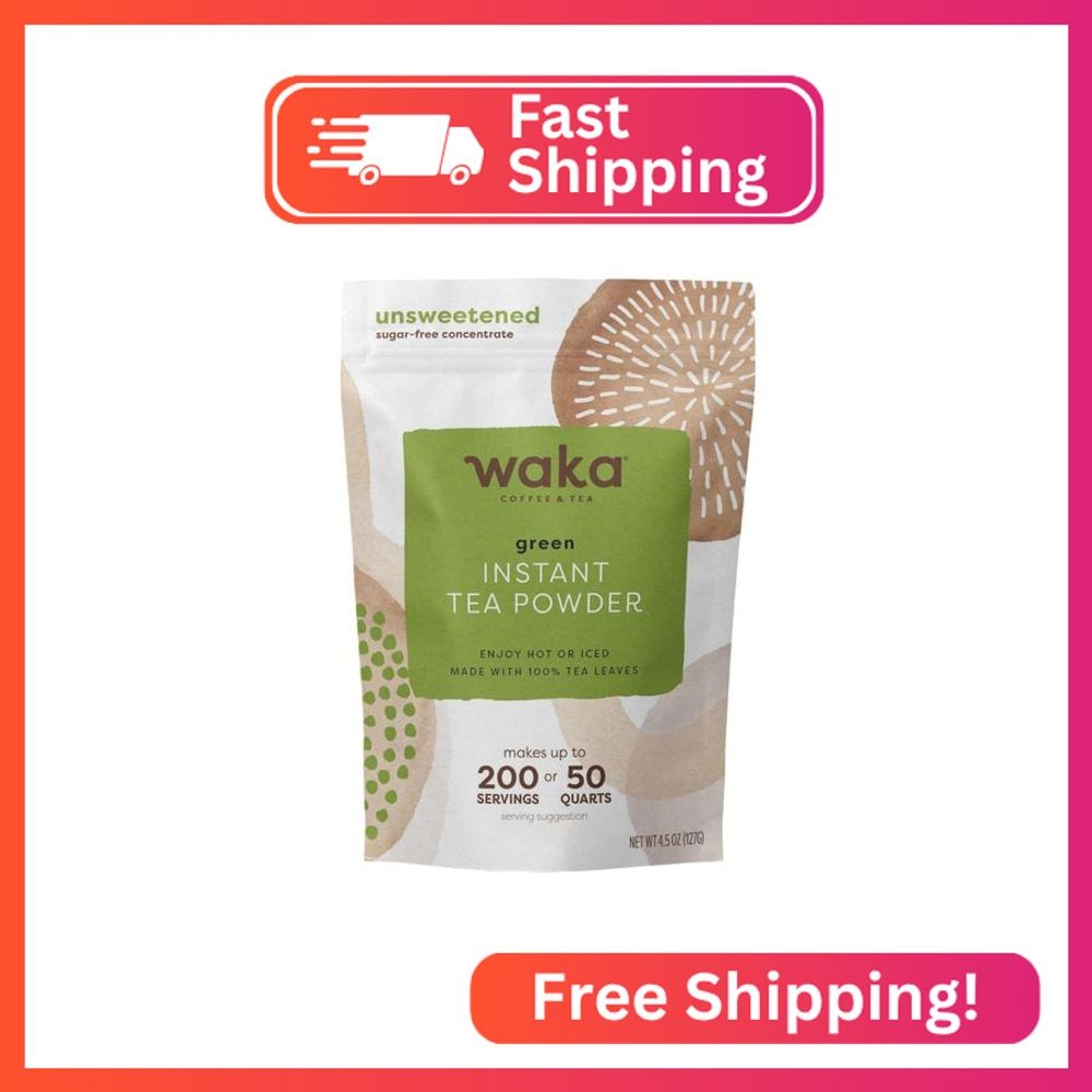 Waka Instant Green Tea Mix, Classic – 100% Tea Leaves, No Additives, Unsweetened