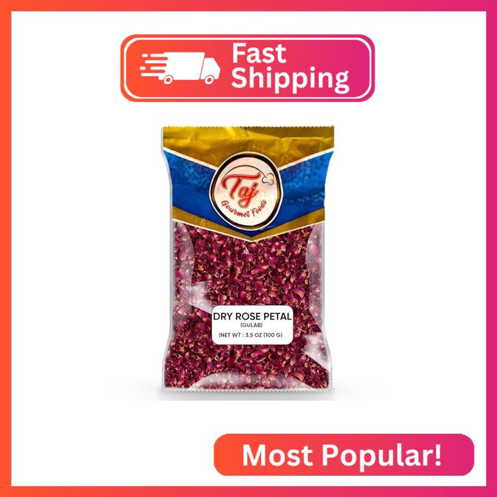 TAJ Dried Rose Petals 3.5oz | Edible Dry Rose Petal | Great for Toppings, Teas,