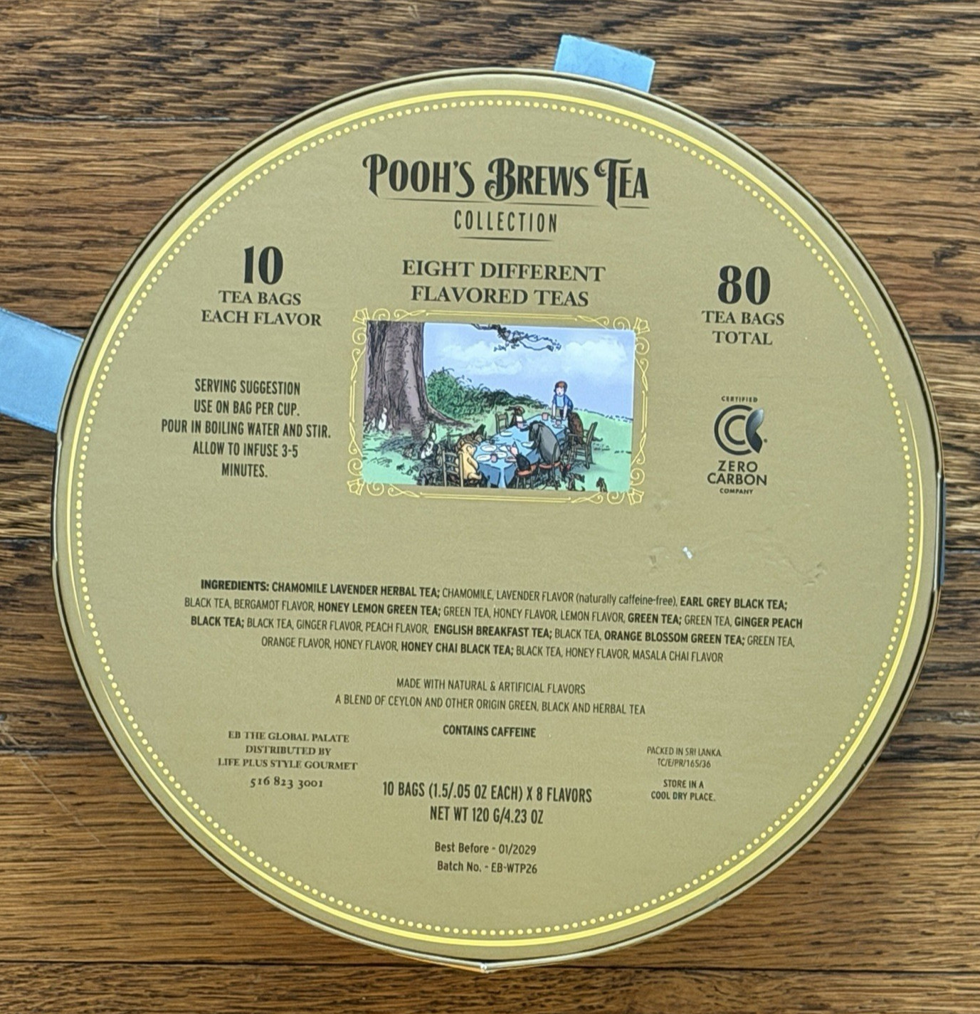 Pooh’s Brews Gift Set 80 Wrapped Tea Bags 8 Flavors