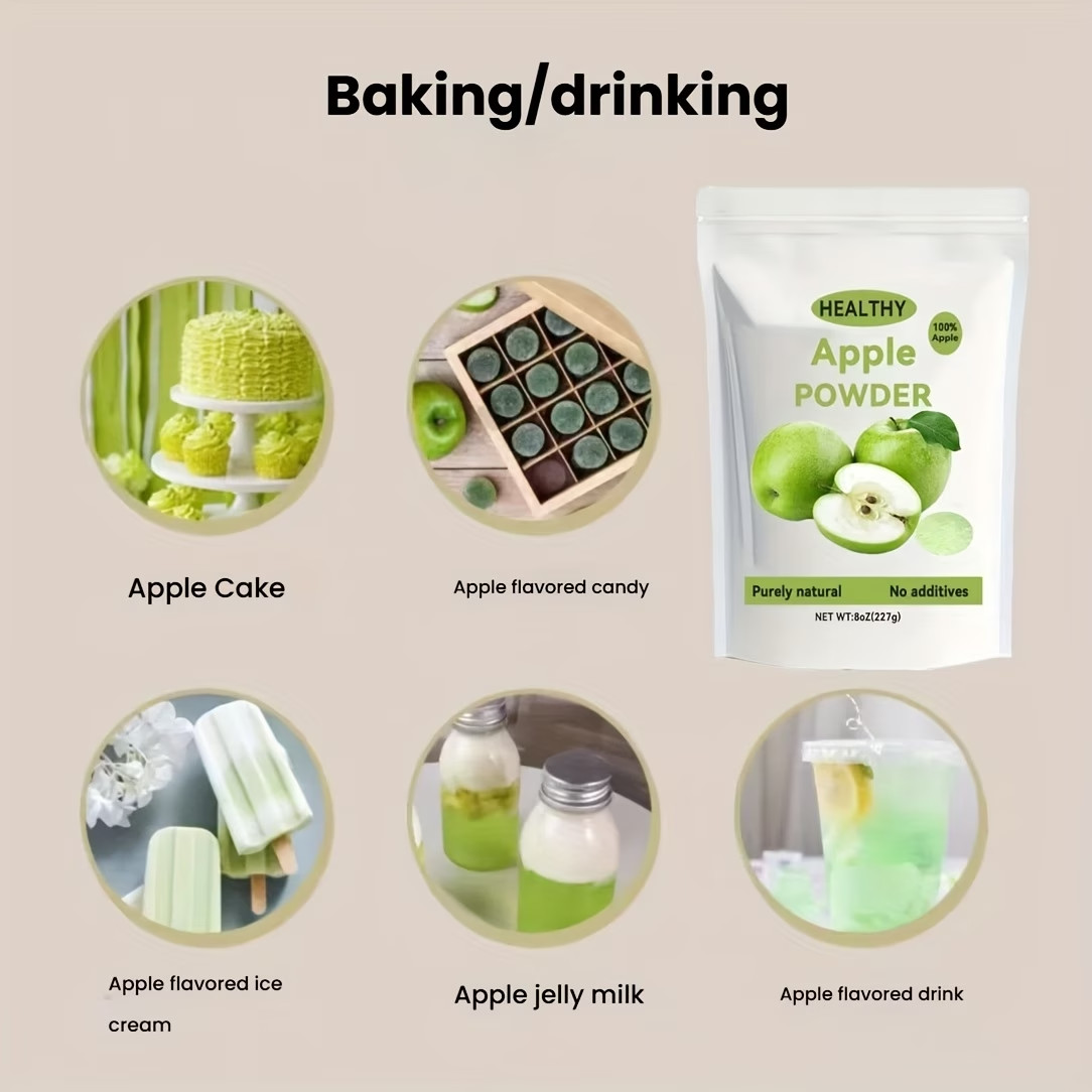 Natural Apple Powder, 8 Ounces (227 Grams), Natural Apple Extract Powder