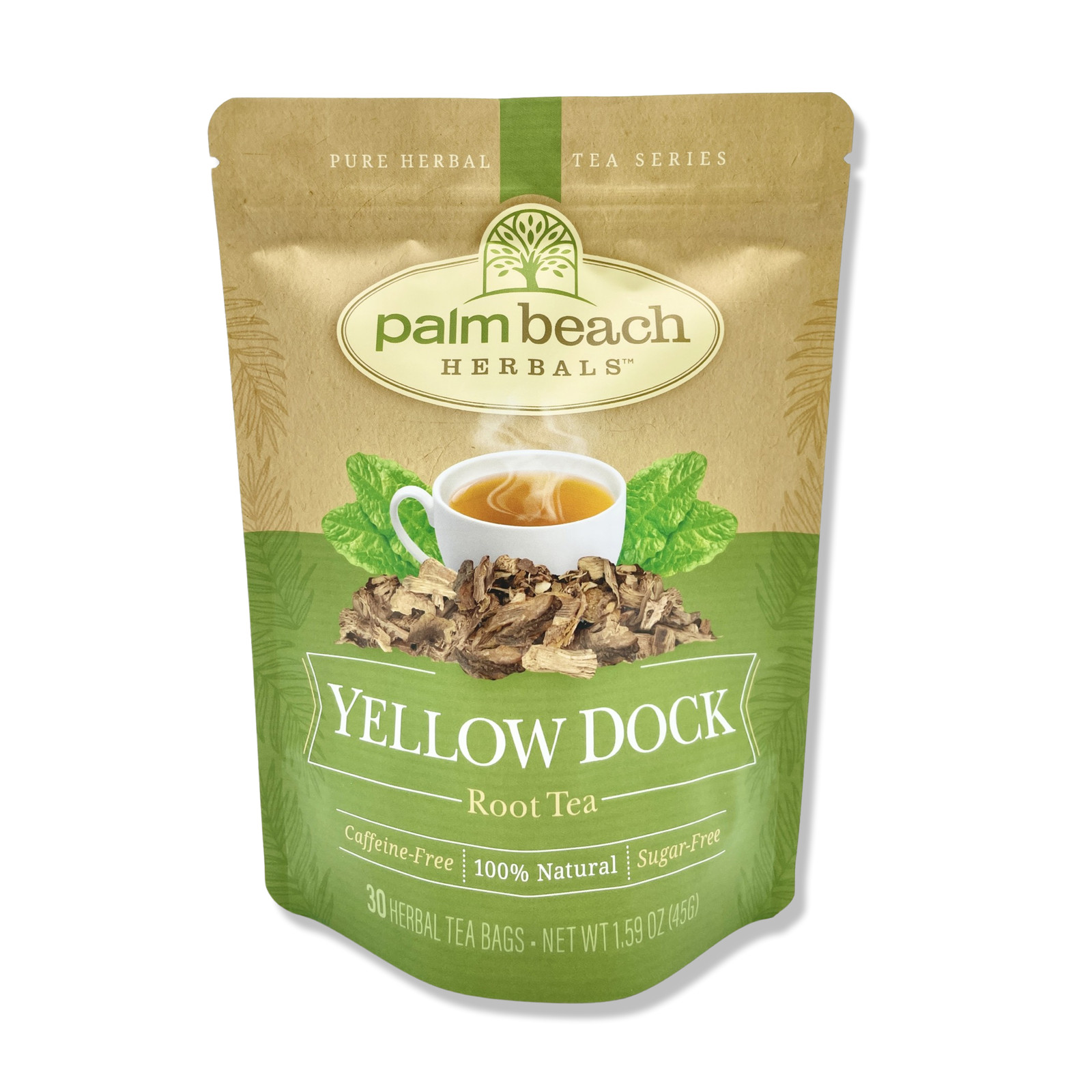 Yellow Dock Root Tea by Palm Beach Herbals | 30ct, Caffeine-Free