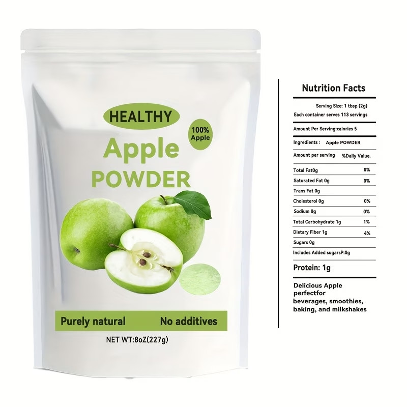 Natural Apple Powder, 8 Ounces (227 Grams), Natural Apple Extract Powder