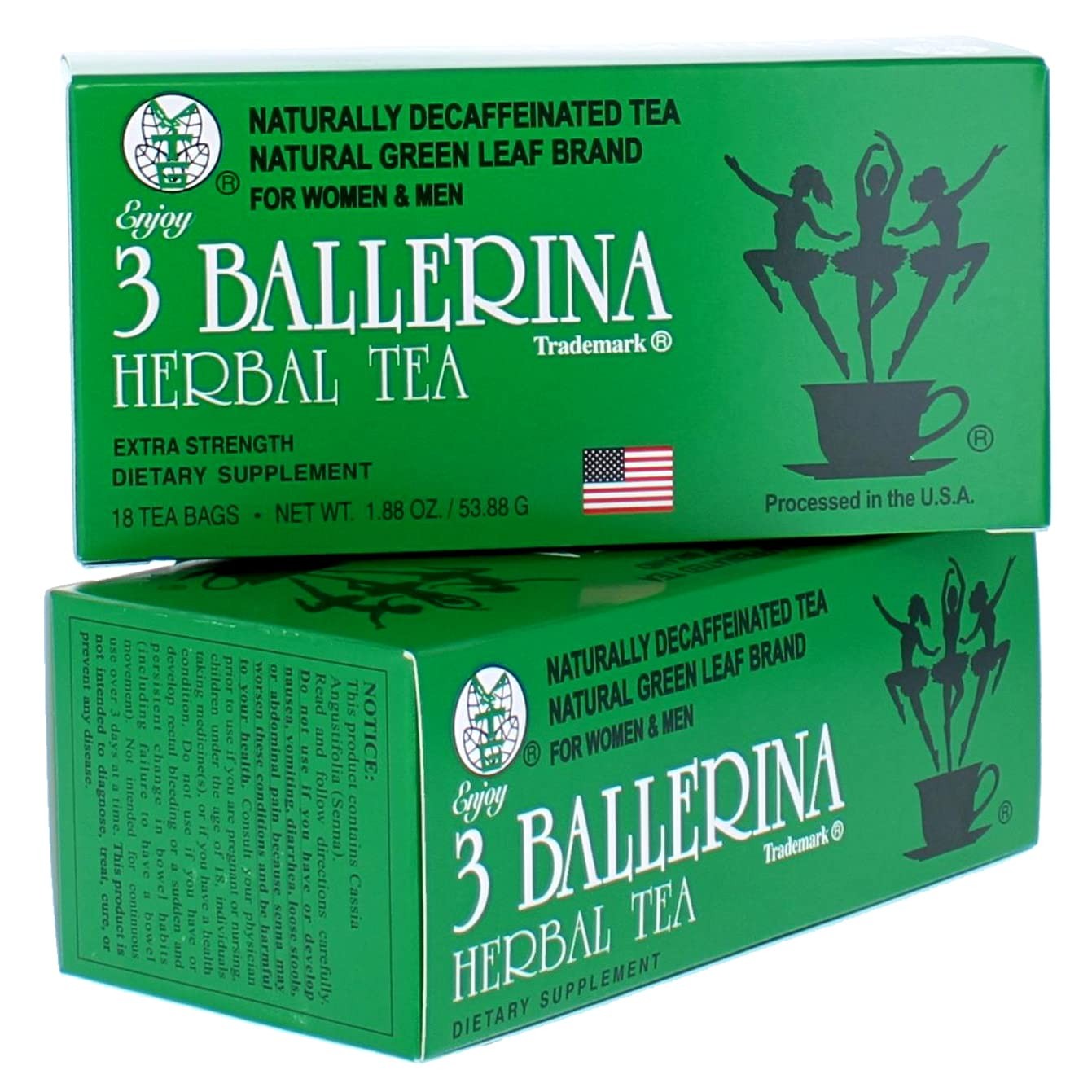 Extra Strength Herbal Tea – 3 Ballerina, 18 Count (Pack of 2)