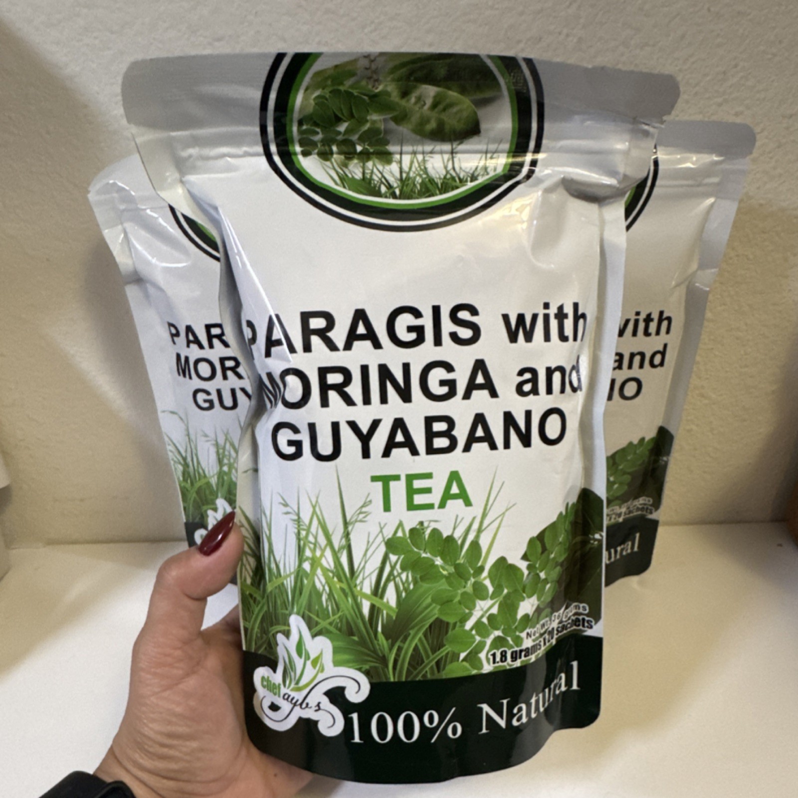 Chef Ayub’s Paragis Moringa Guyabano Herbal Tea 100% Natural Bagged Infusion