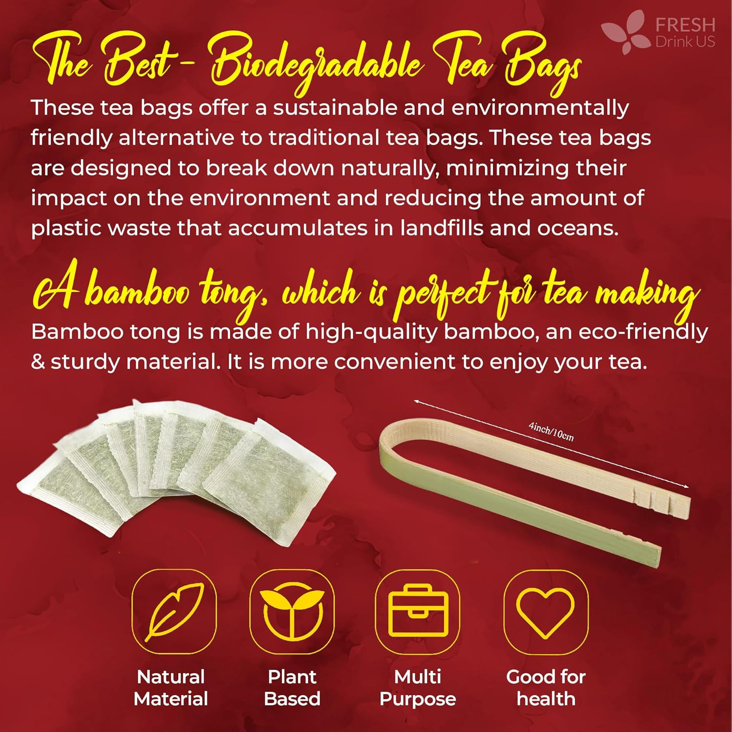 140 Hibiscus Flowers Tea Bags, 100% Natural, Pure from Hibiscus Fl