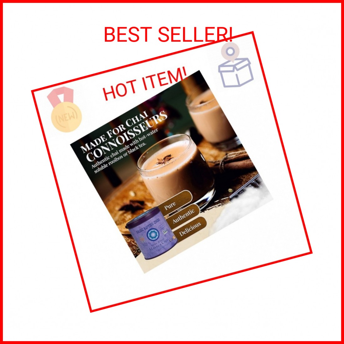 Blue Lotus Chai – Star Anise Masala Chai – Makes 100 Cups – 3 Ounce Masala Spice